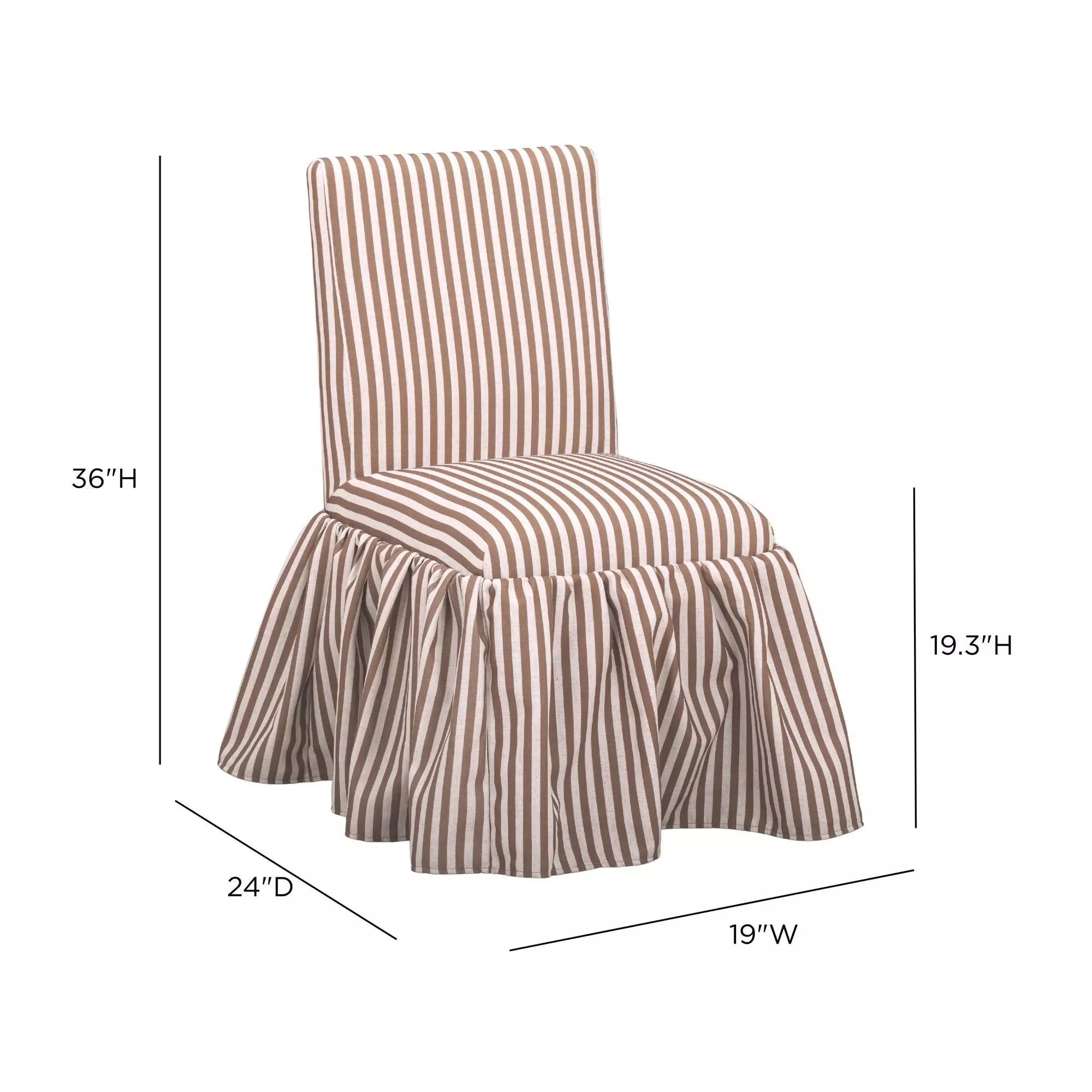Gertrude Brown and White Performance Fabric Upholstered Dining Chair