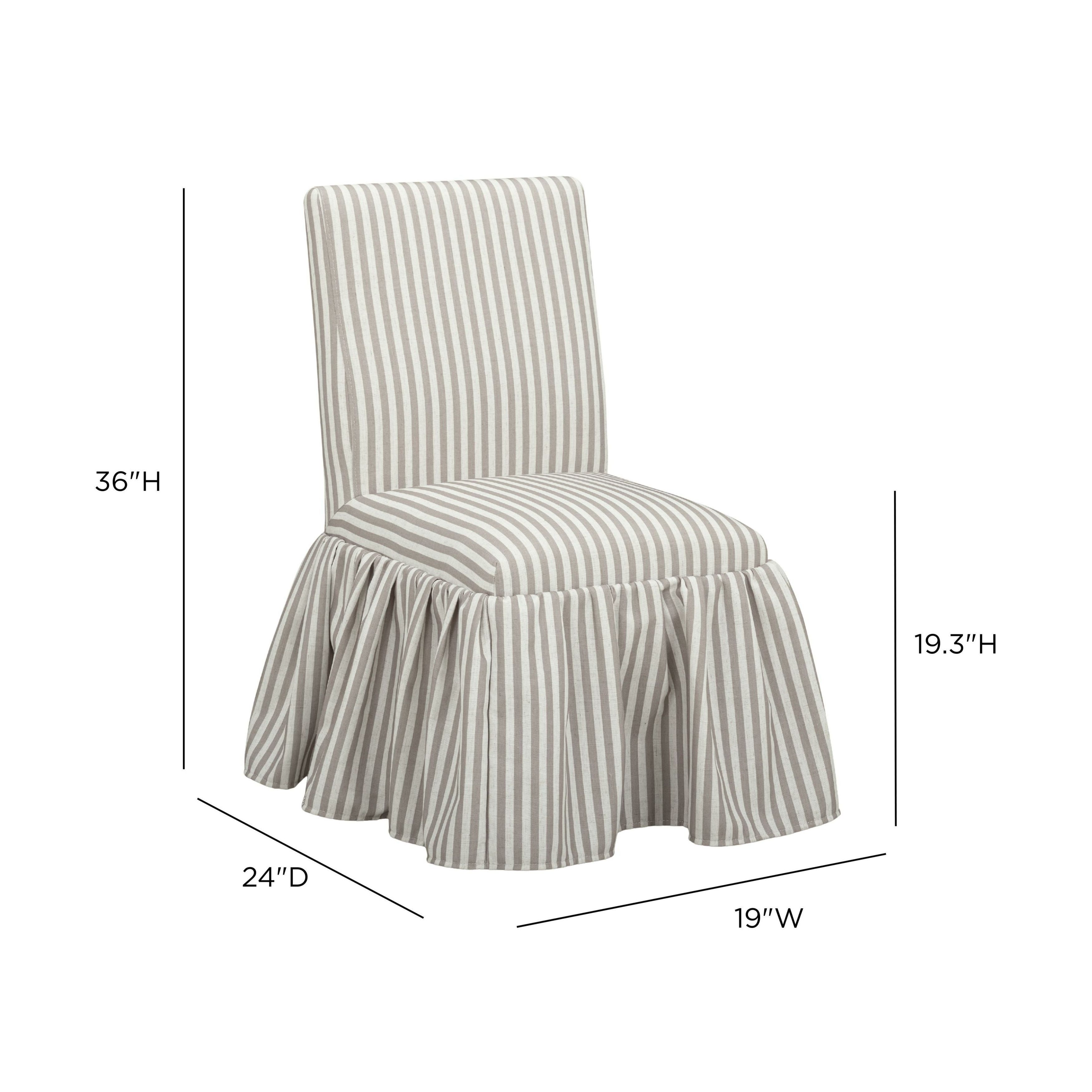 Gertrude Khaki and White Performance Fabric Upholstered Dining Chair