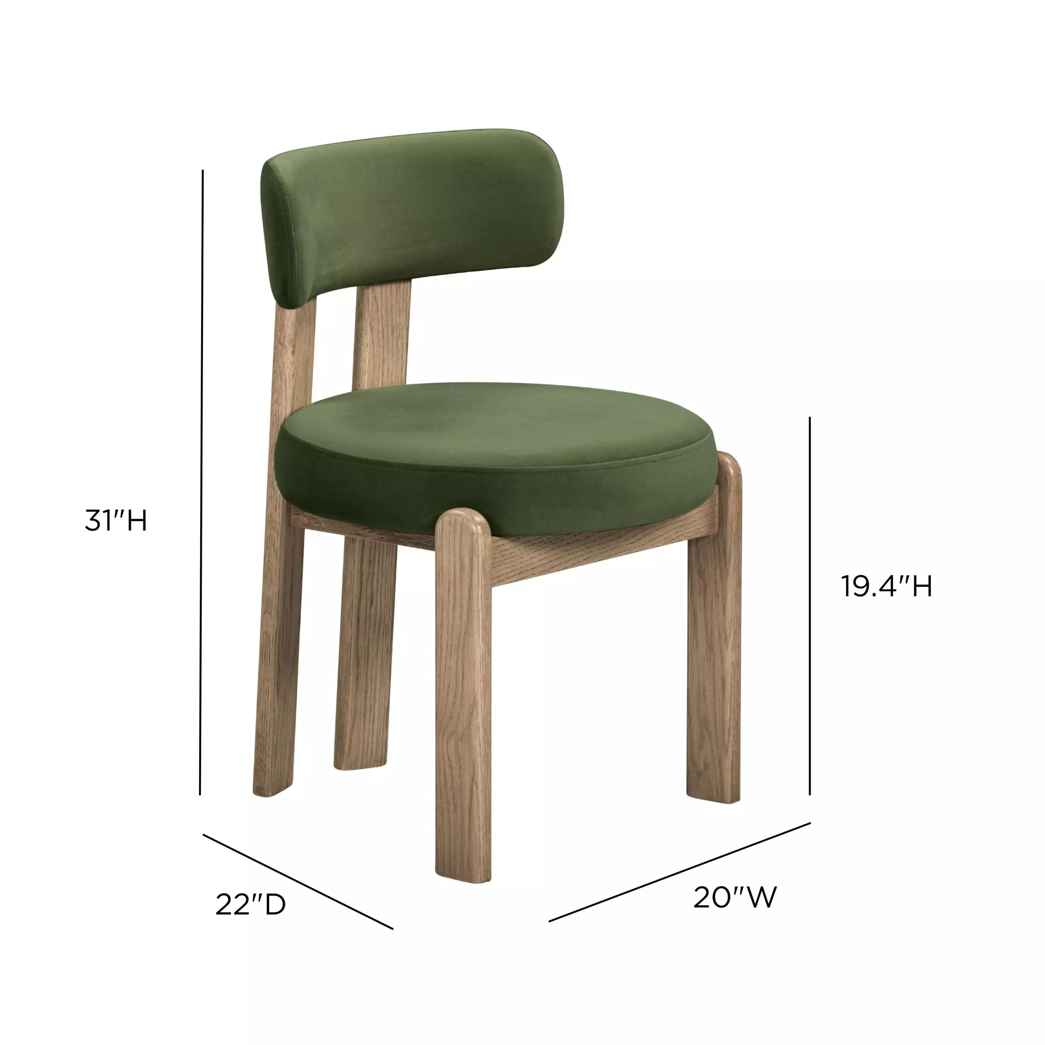 Odessa Green Performance Fabric Upholstered Dining Chair