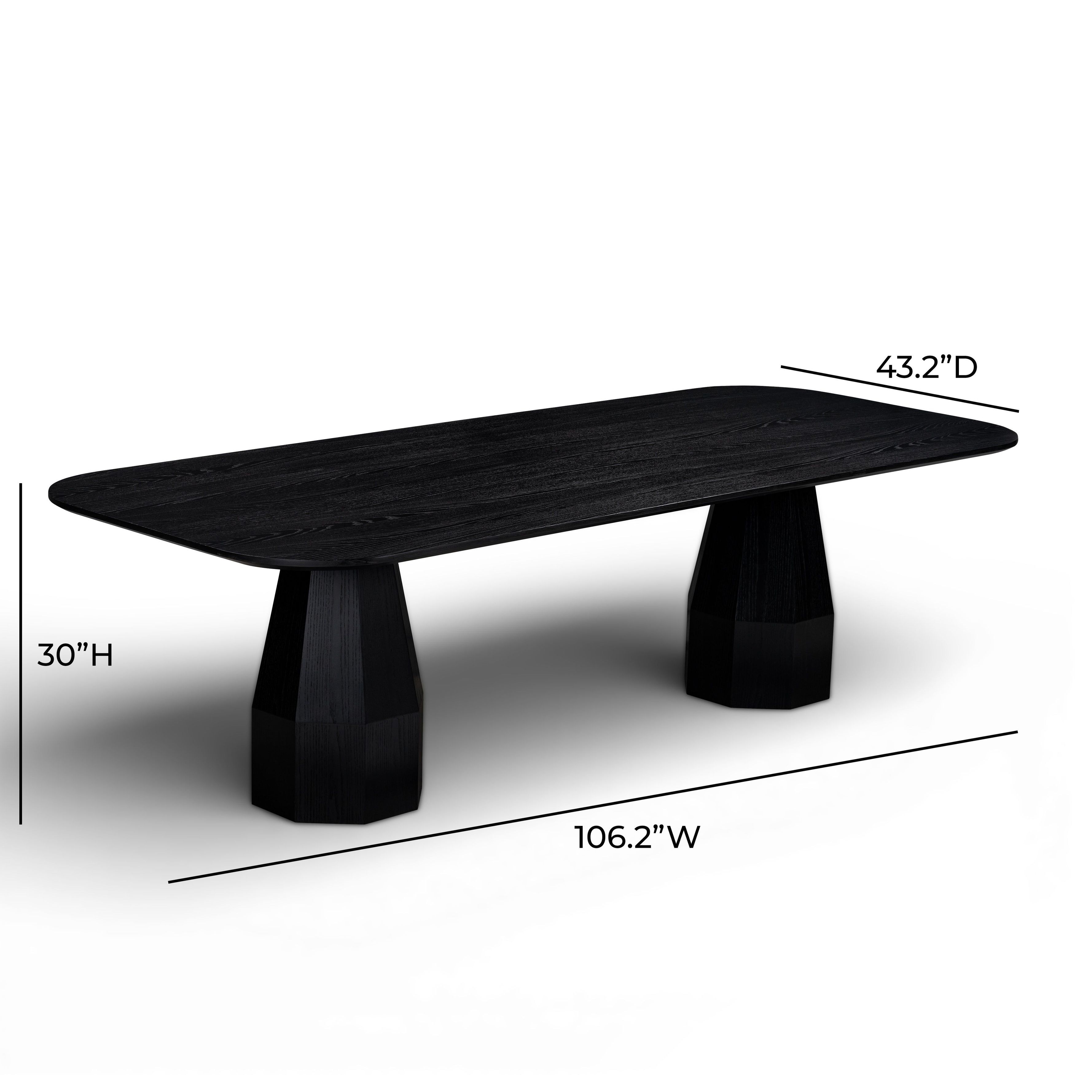 Brocha Black 106" Rectangular Dining Table