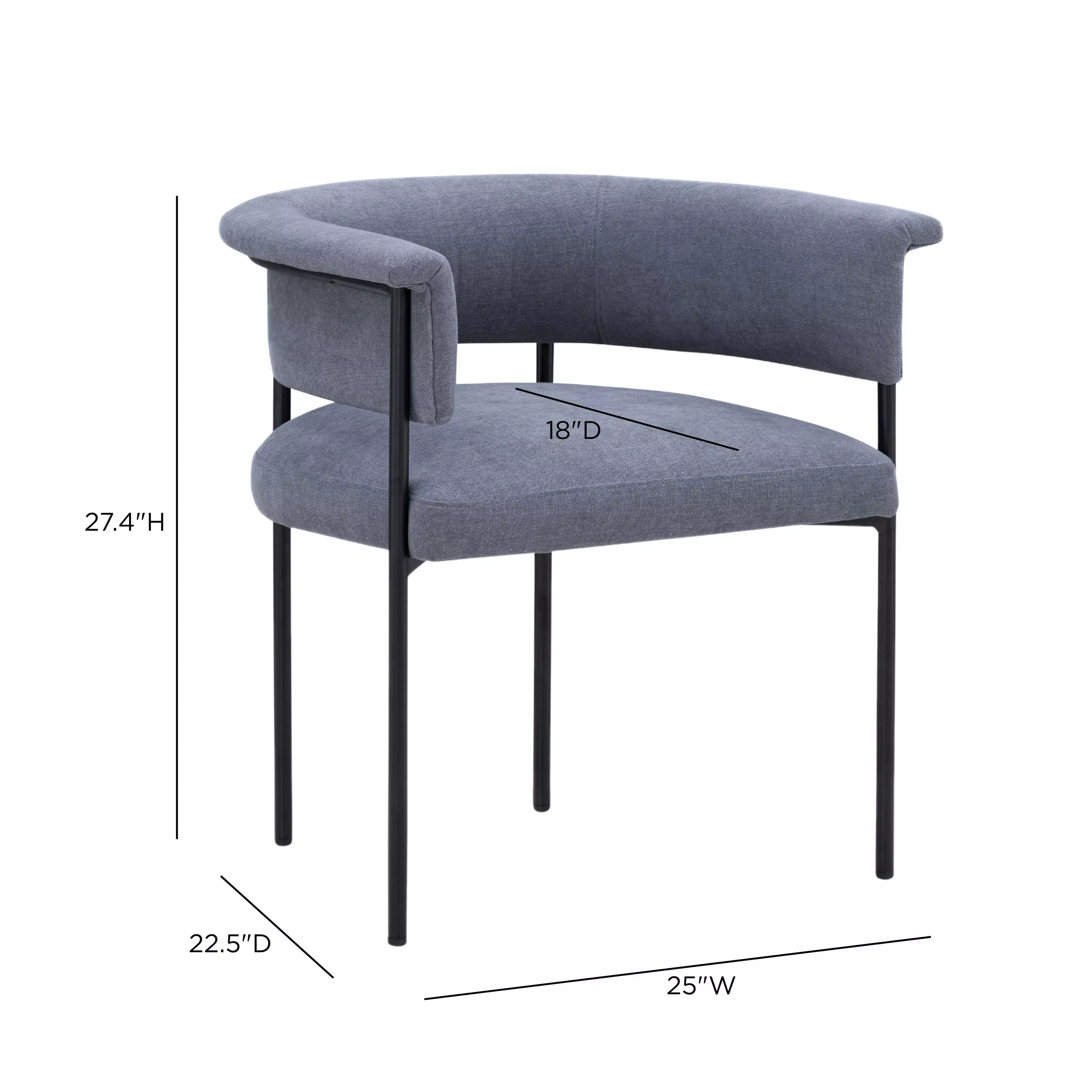 Taylor Blue Performance Chenille Upholstered Dining Chair