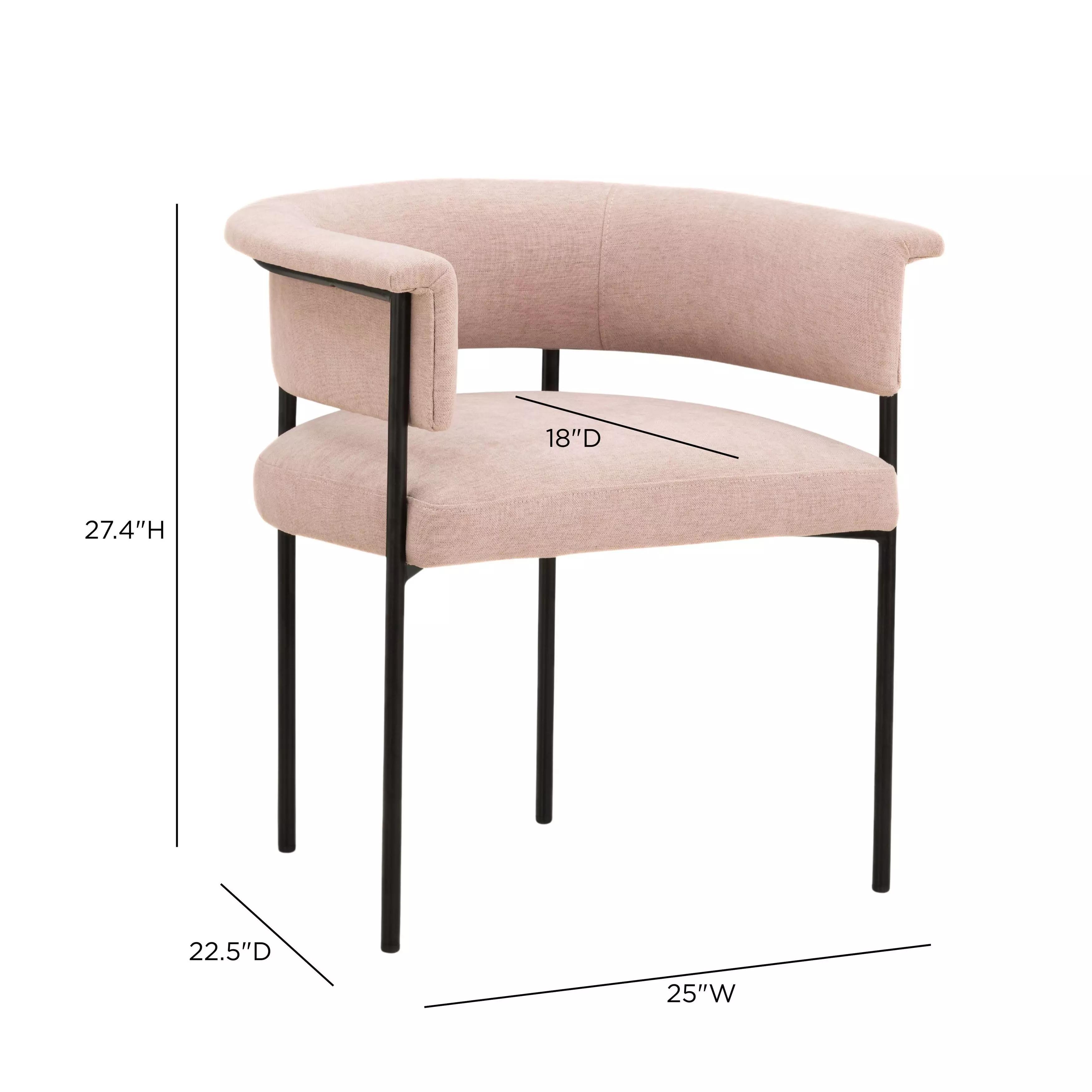 Taylor Light Pink Performance Chenille Upholstered Dining Chair