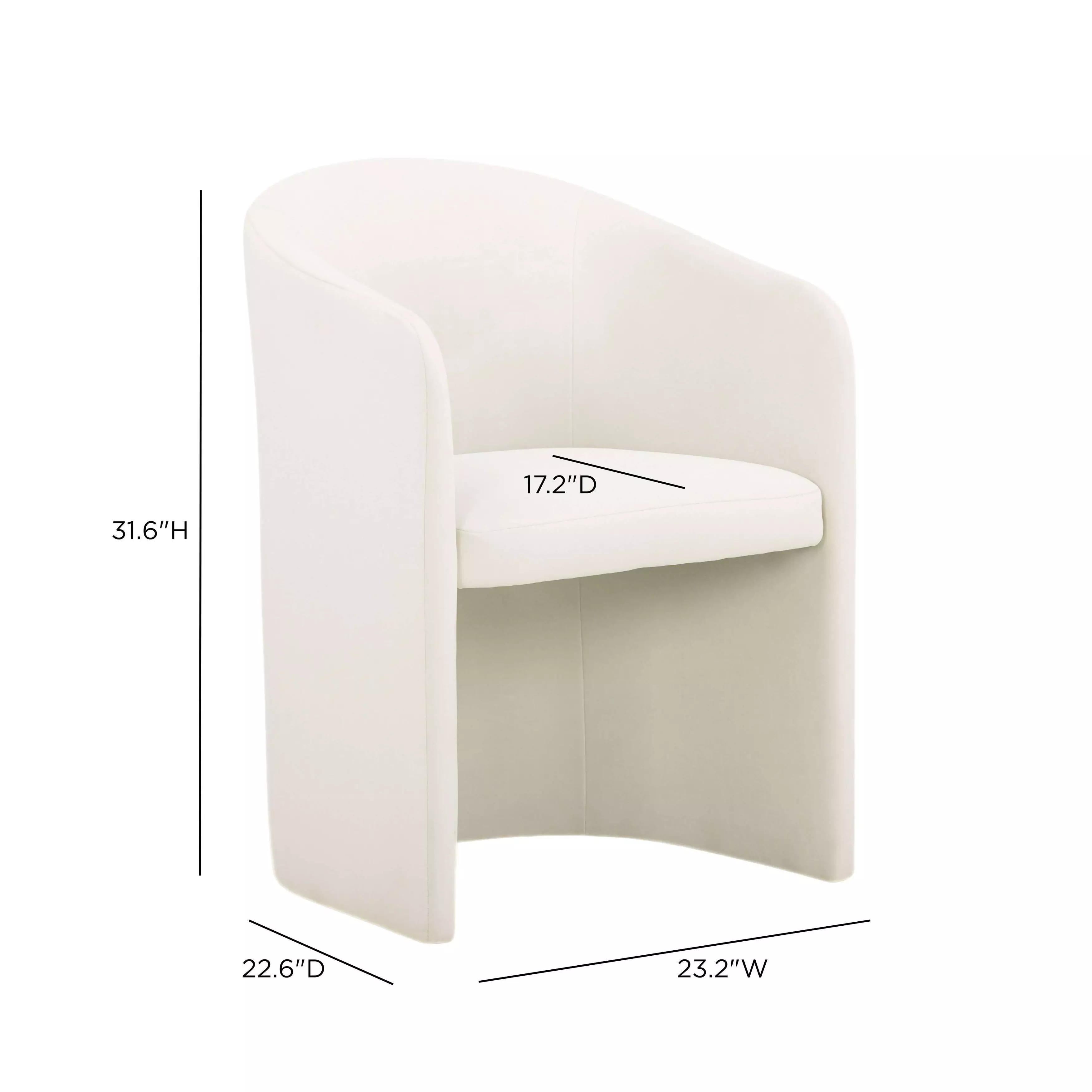Seraphina Cream Performance Velvet Upholstered Dining Chair