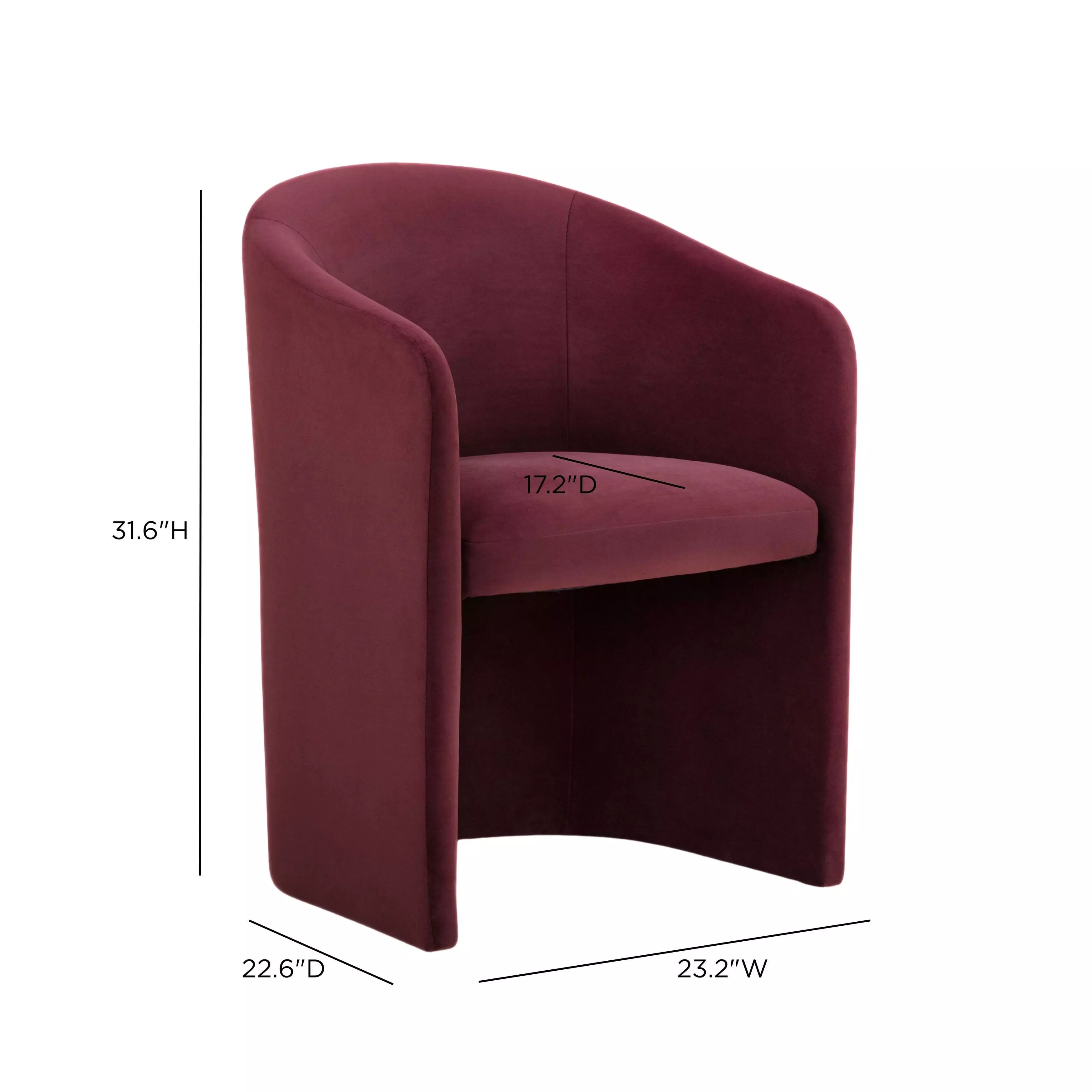 Seraphina Berry Red Performance Velvet Upholstered Dining Chair