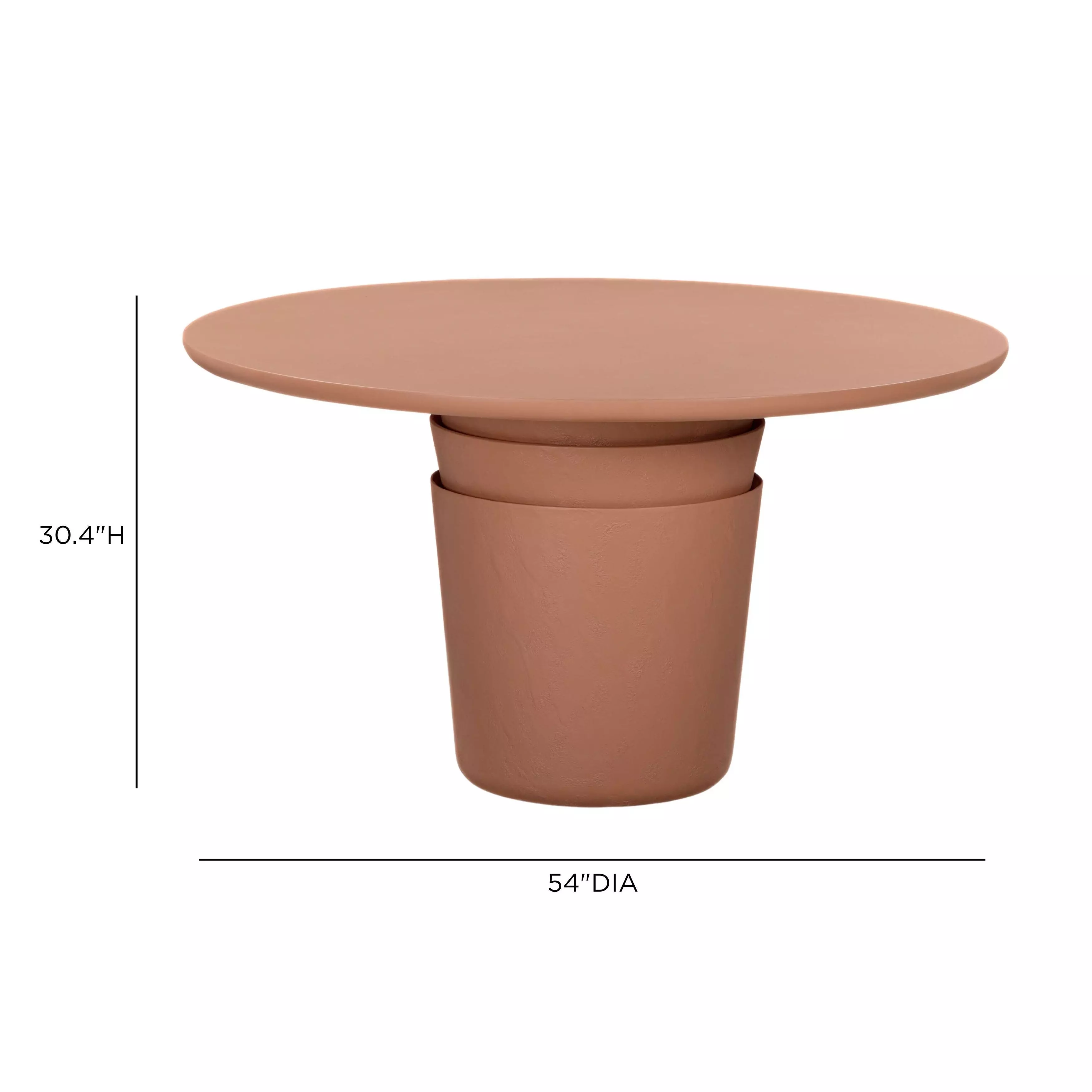 Margot Red Terracotta Outdoor 54" Round Dining Table