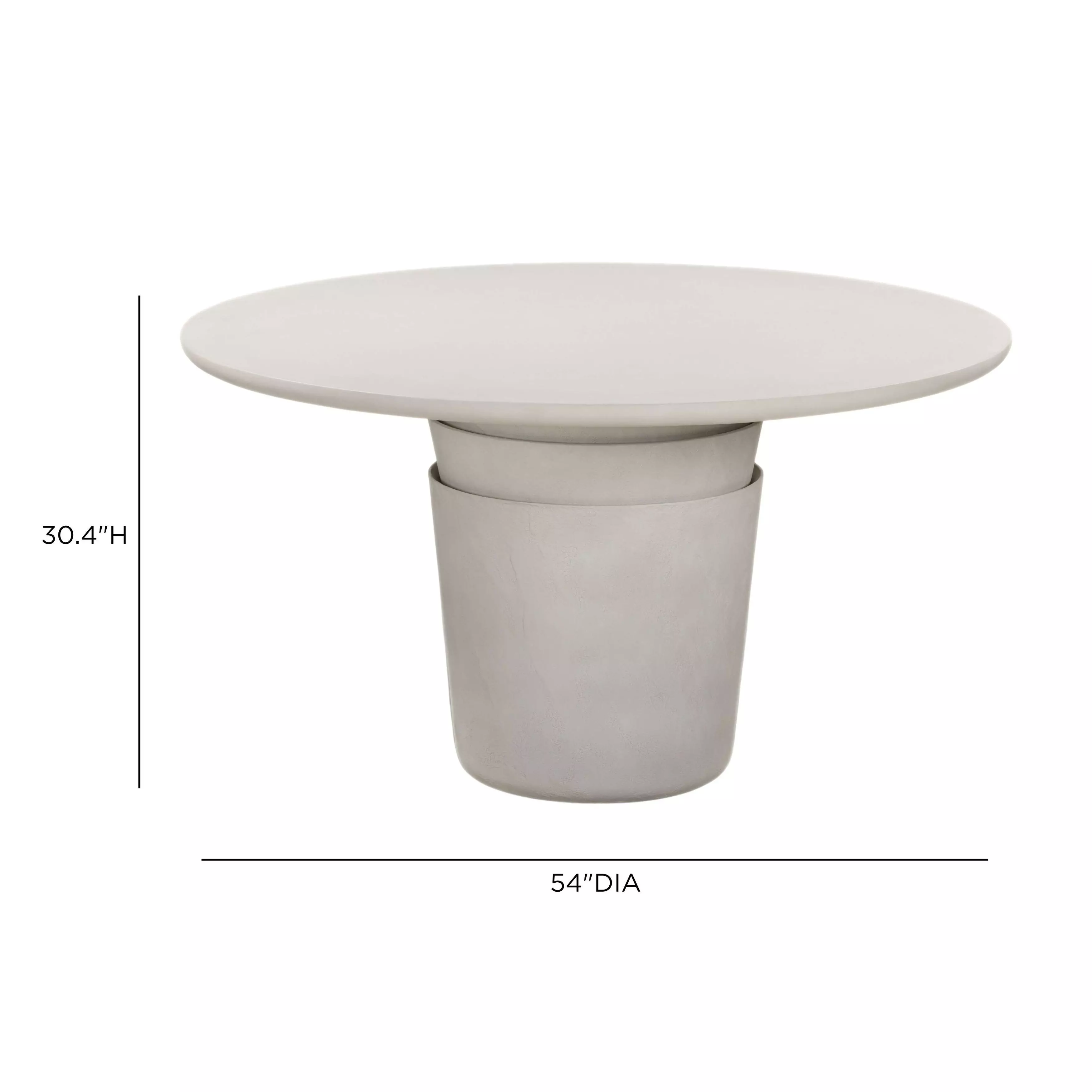 Margot Light Gray Outdoor 54" Round Dining Table