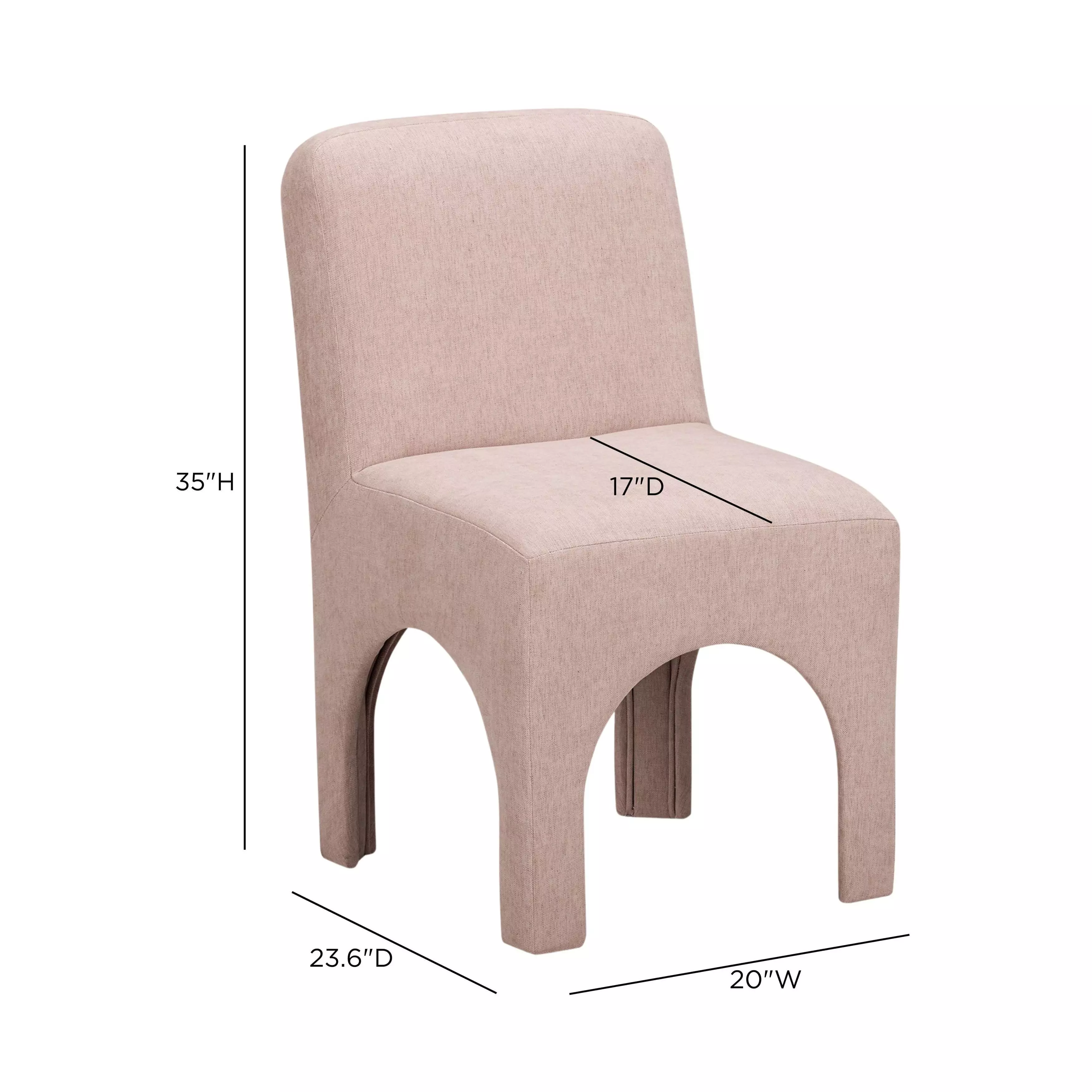 Tomlin Light Pink Performance Chenille Upholstered Dining Chair