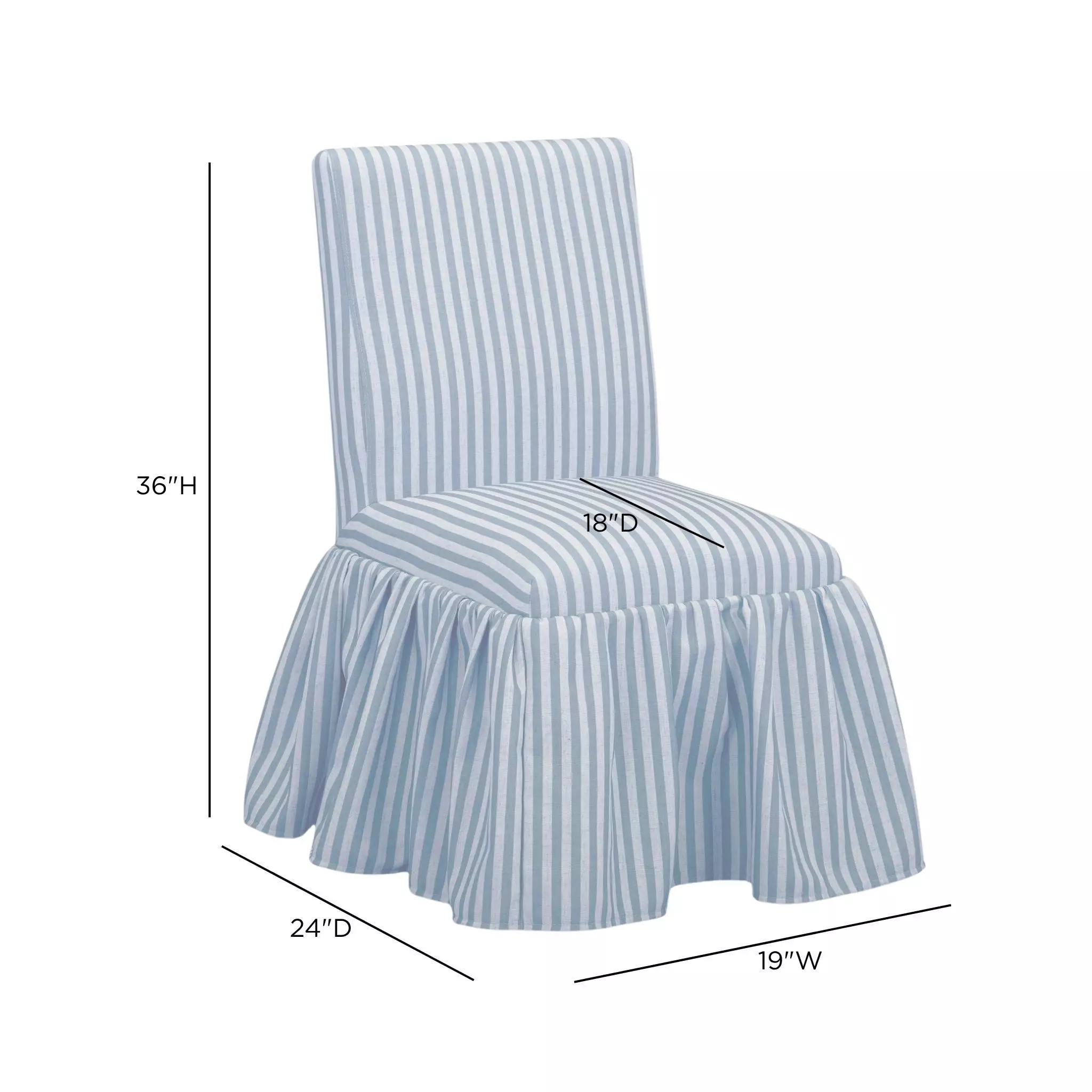 Gertrude Blue Striped Performance Linen Upholstered Dining Chair