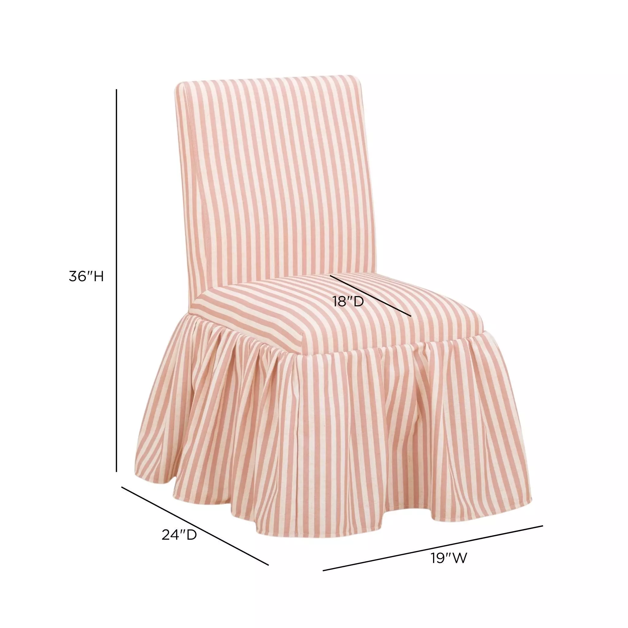 Gertrude Pink Striped Performance Linen Upholstered Dining Chair