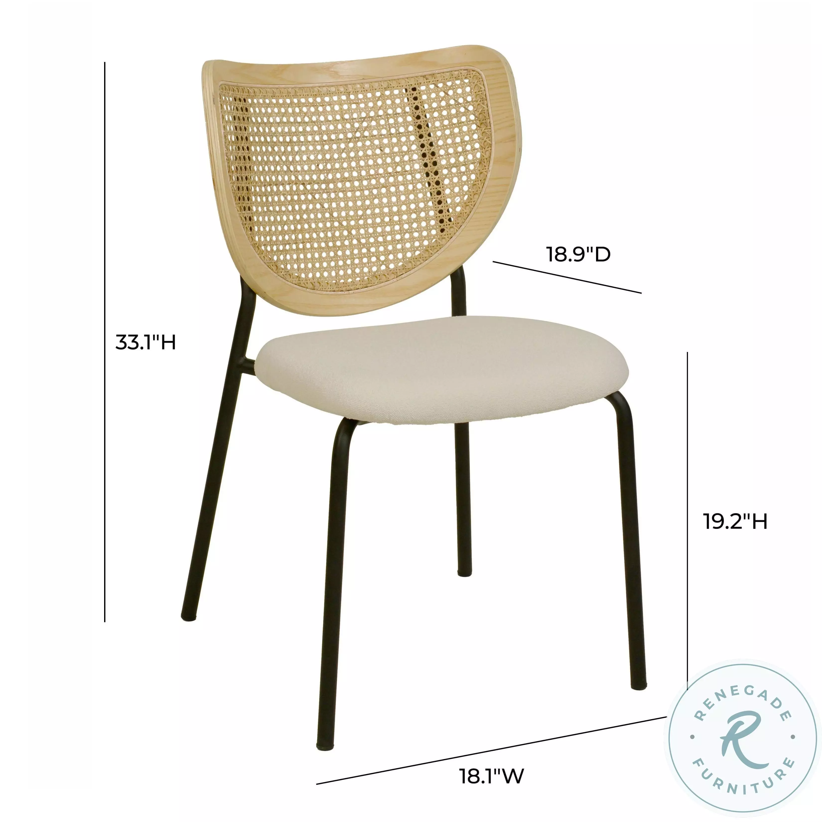 Nessie Natural Rattan Dining Chair Set of 2