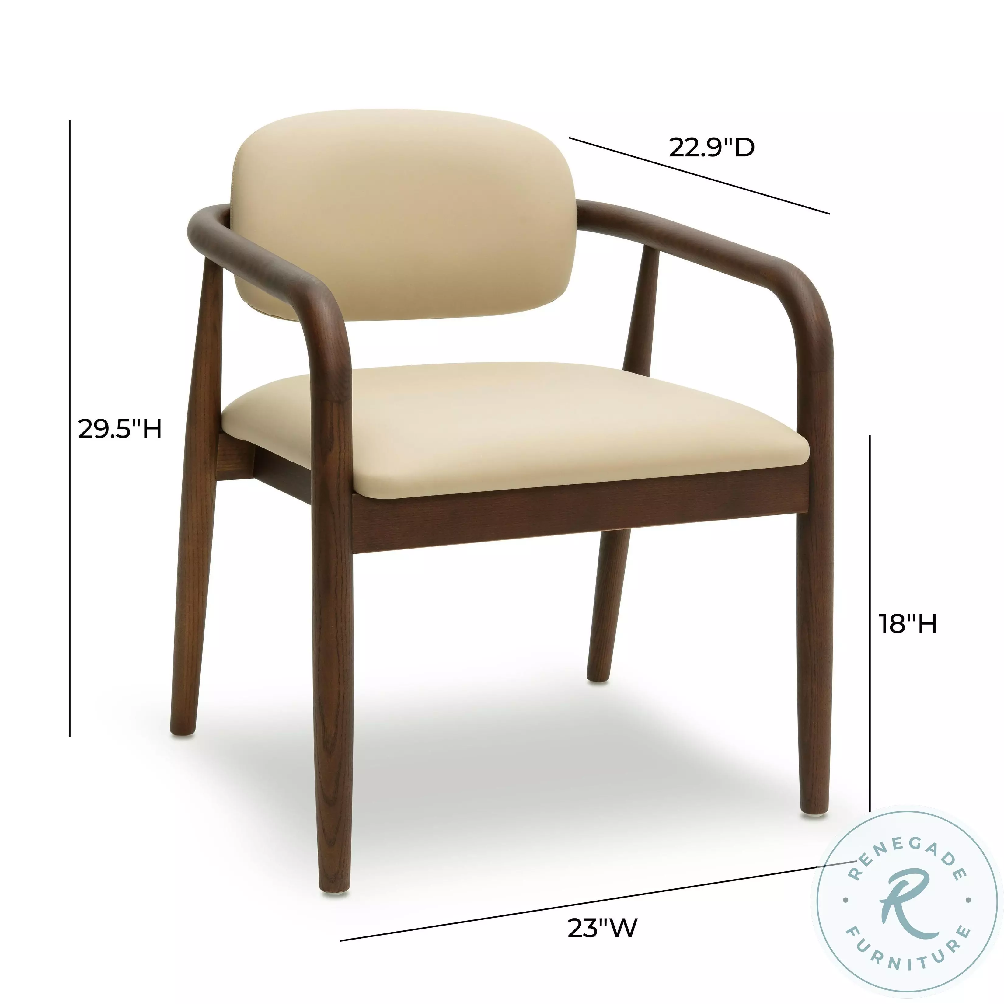 Betsy Taupe Vegan Leather Dining Chair