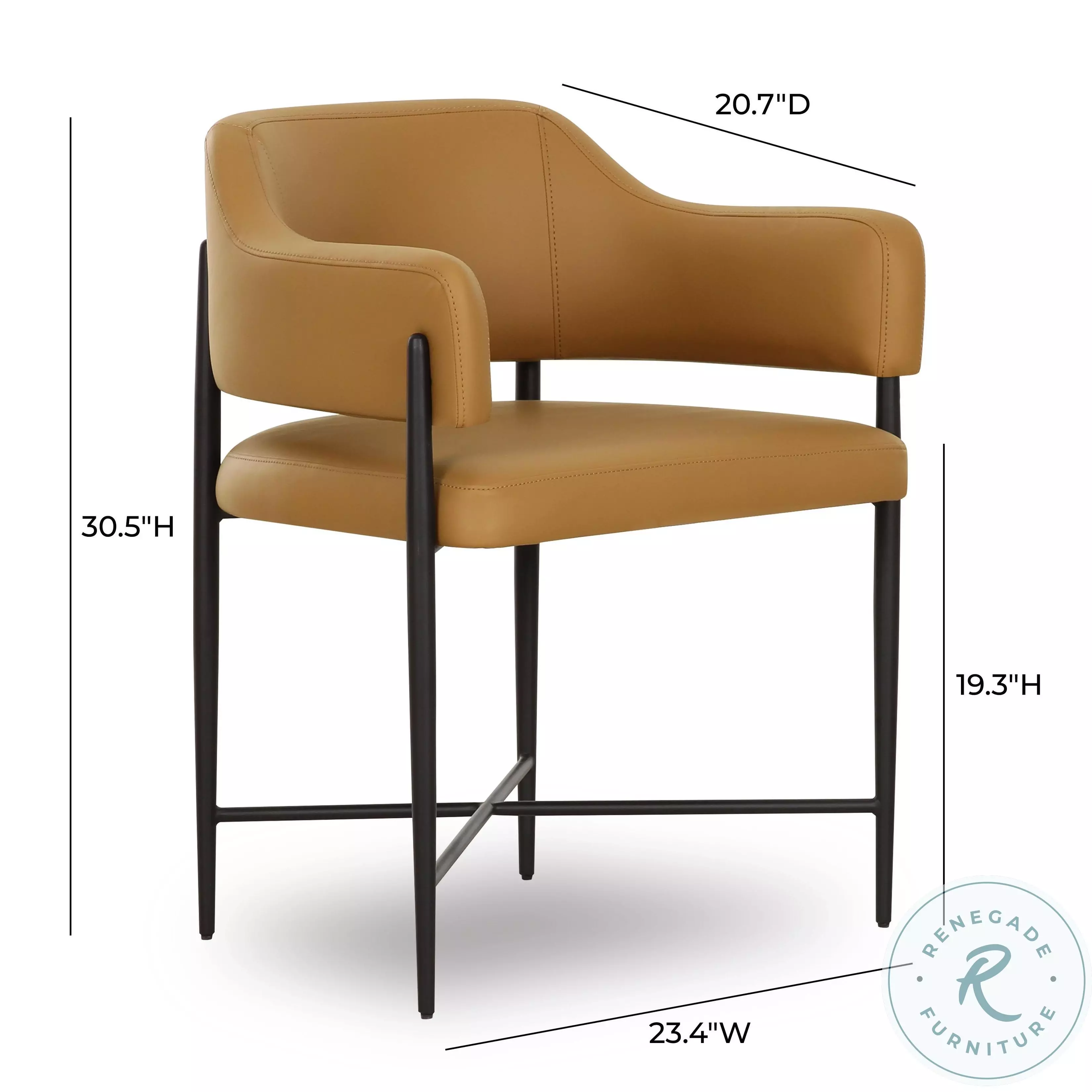 Sezanne Tan Vegan Leather Performance Fabric Dining Chair