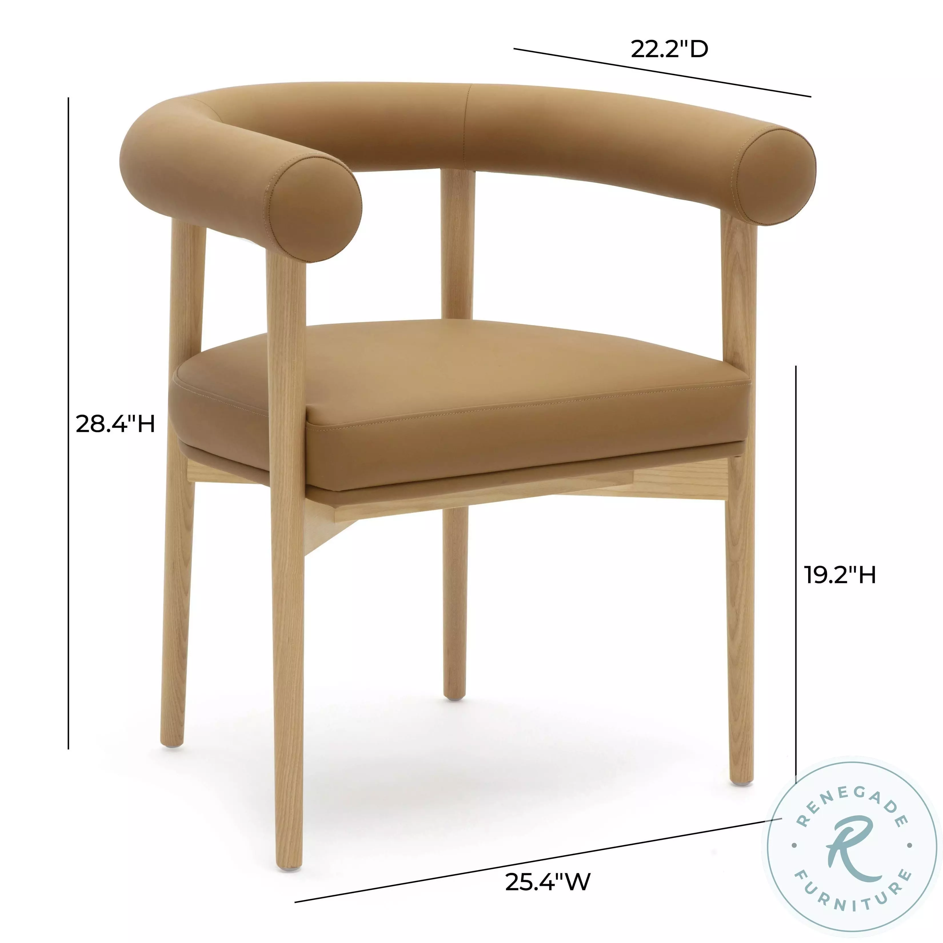 Spara Cognac Performance Vegan Leather Dining Chair