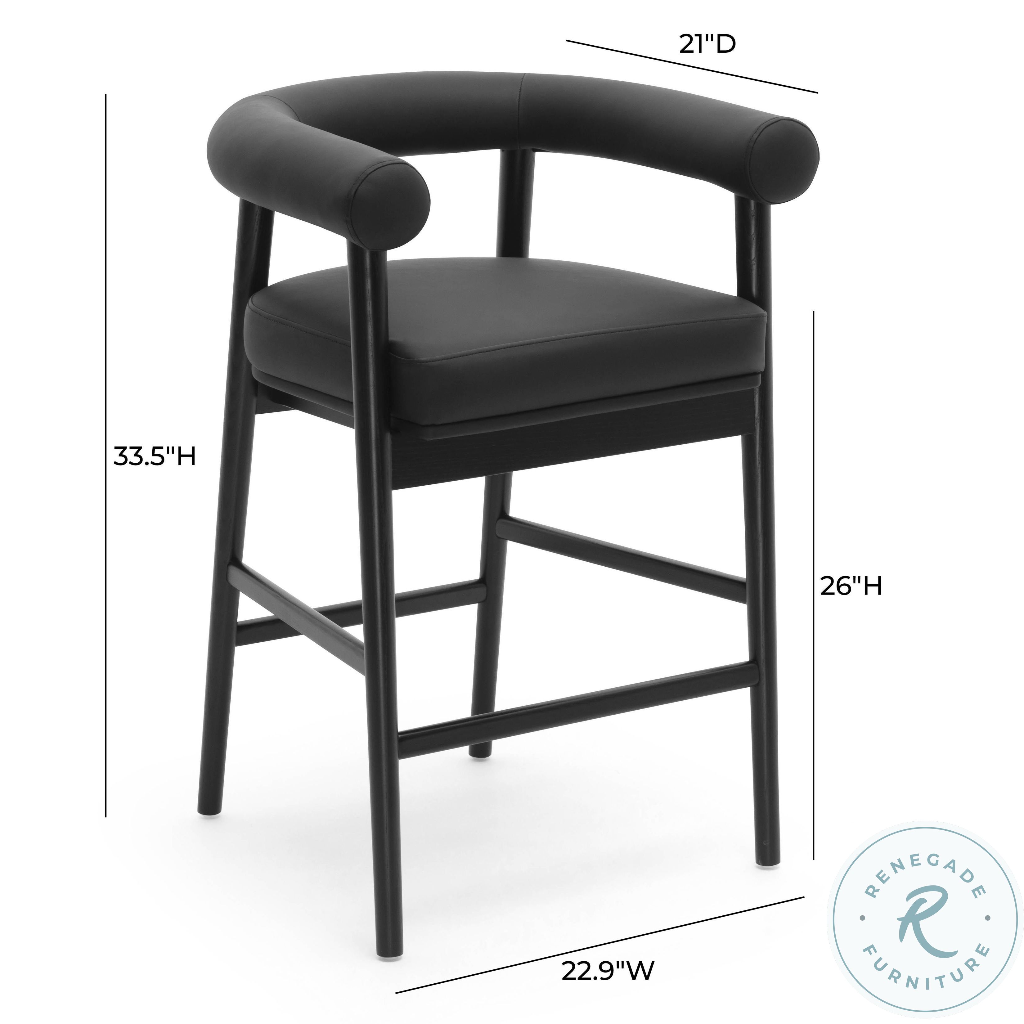 Spara Black Performance Vegan Leather Counter Height Stool