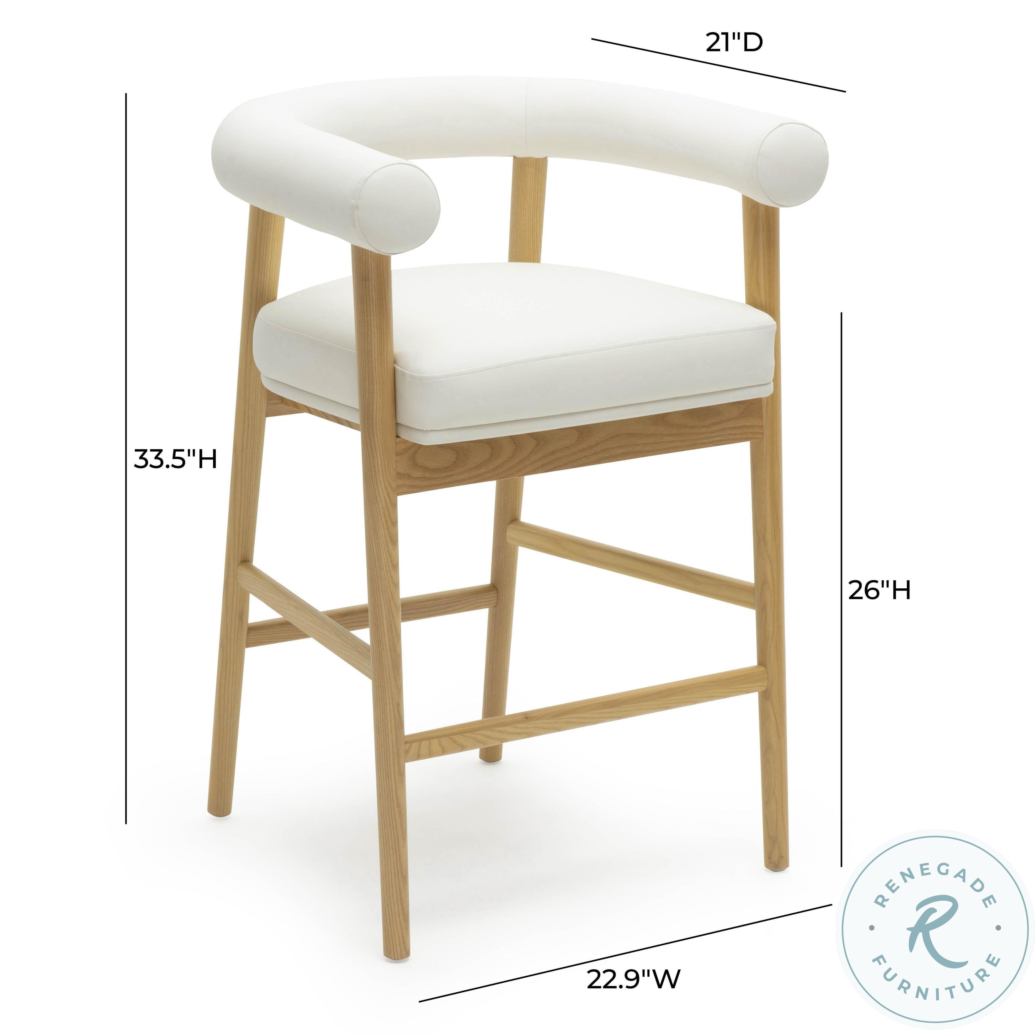 Spara White Performance Vegan Leather Counter Height Stool