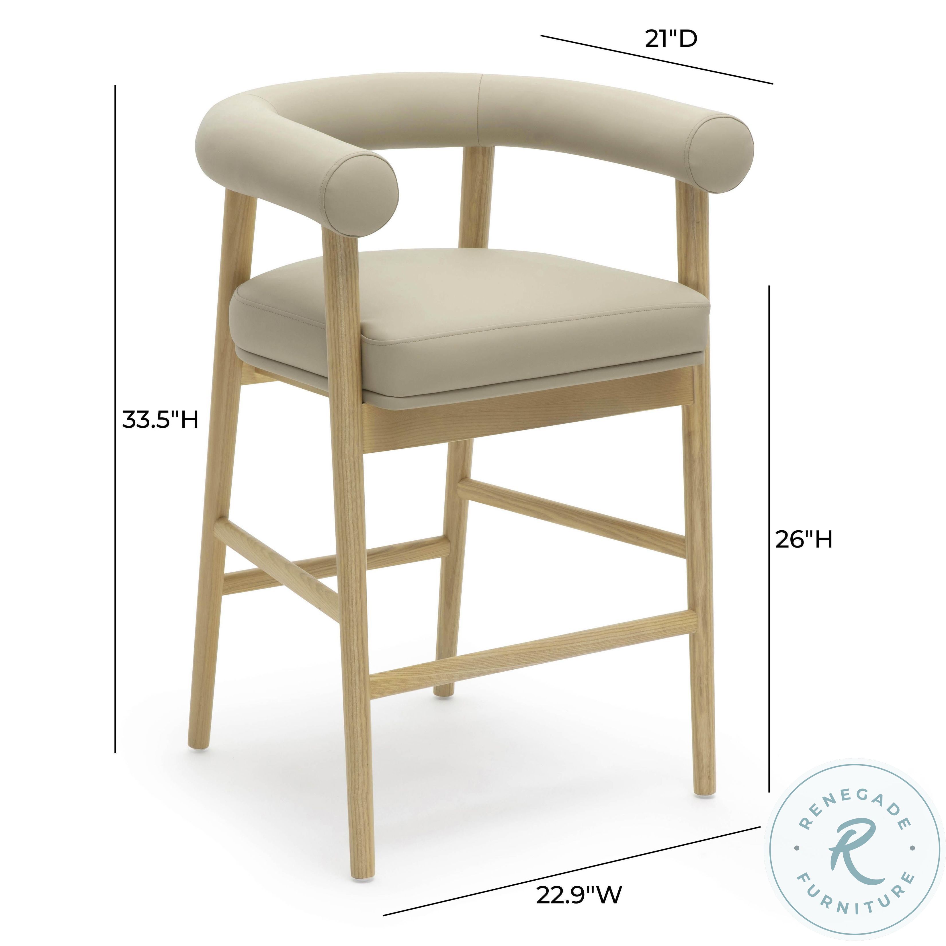 Spara Taupe Performance Vegan Leather Counter Height Stool