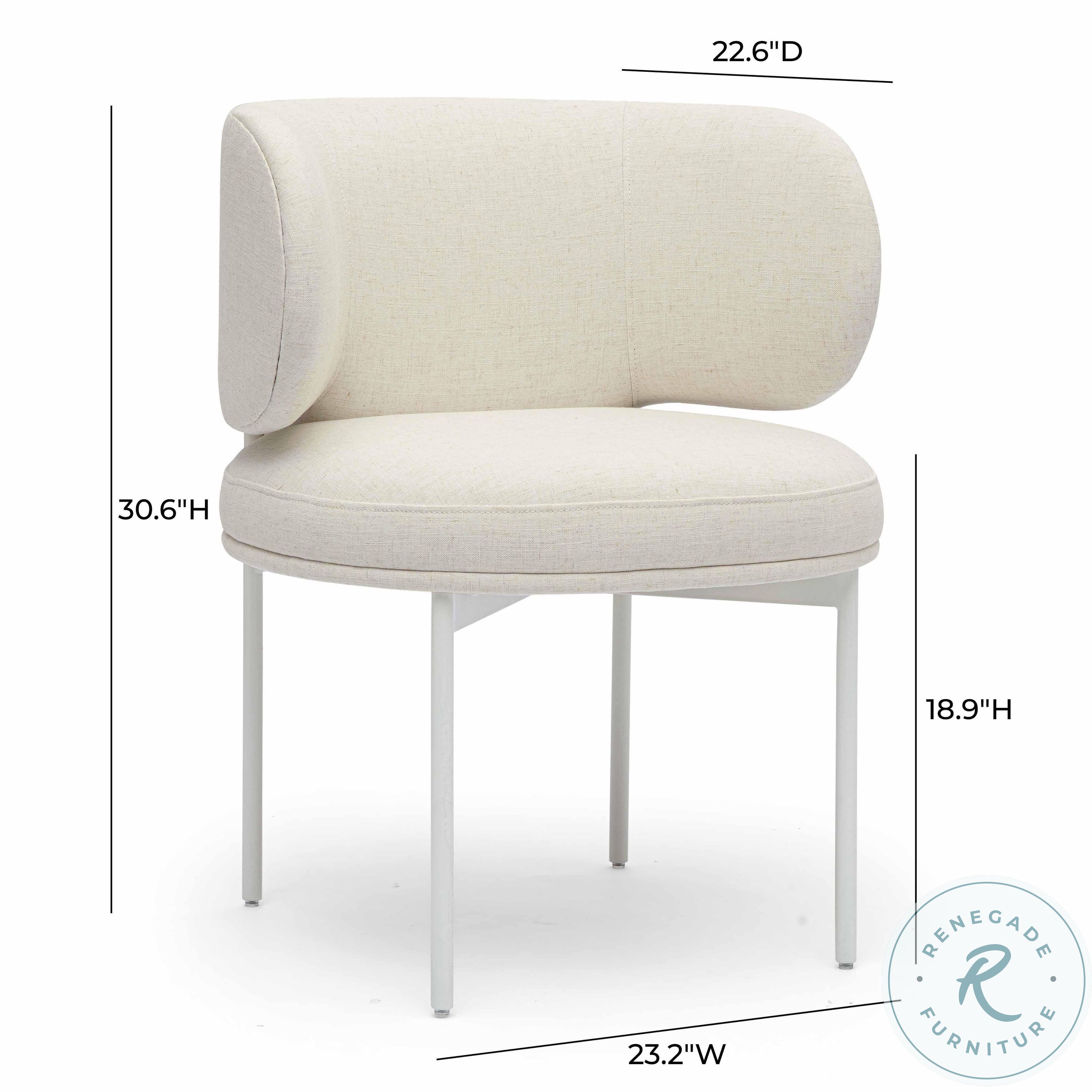Maureen Cream Performance Upcycled Linen Dining Chair