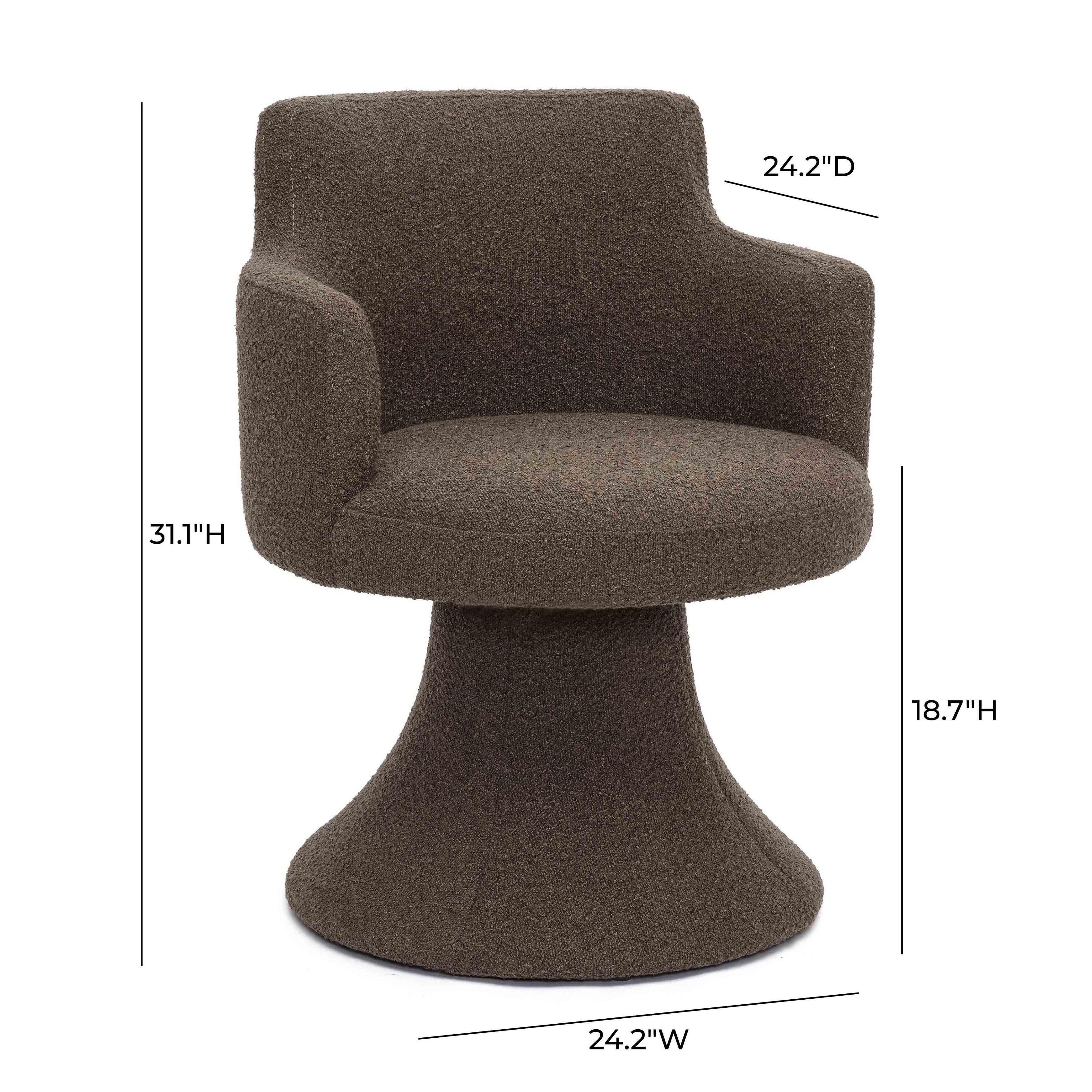 Jeffree Chocolate Brown Performance Fabric Swivel Dining Chair