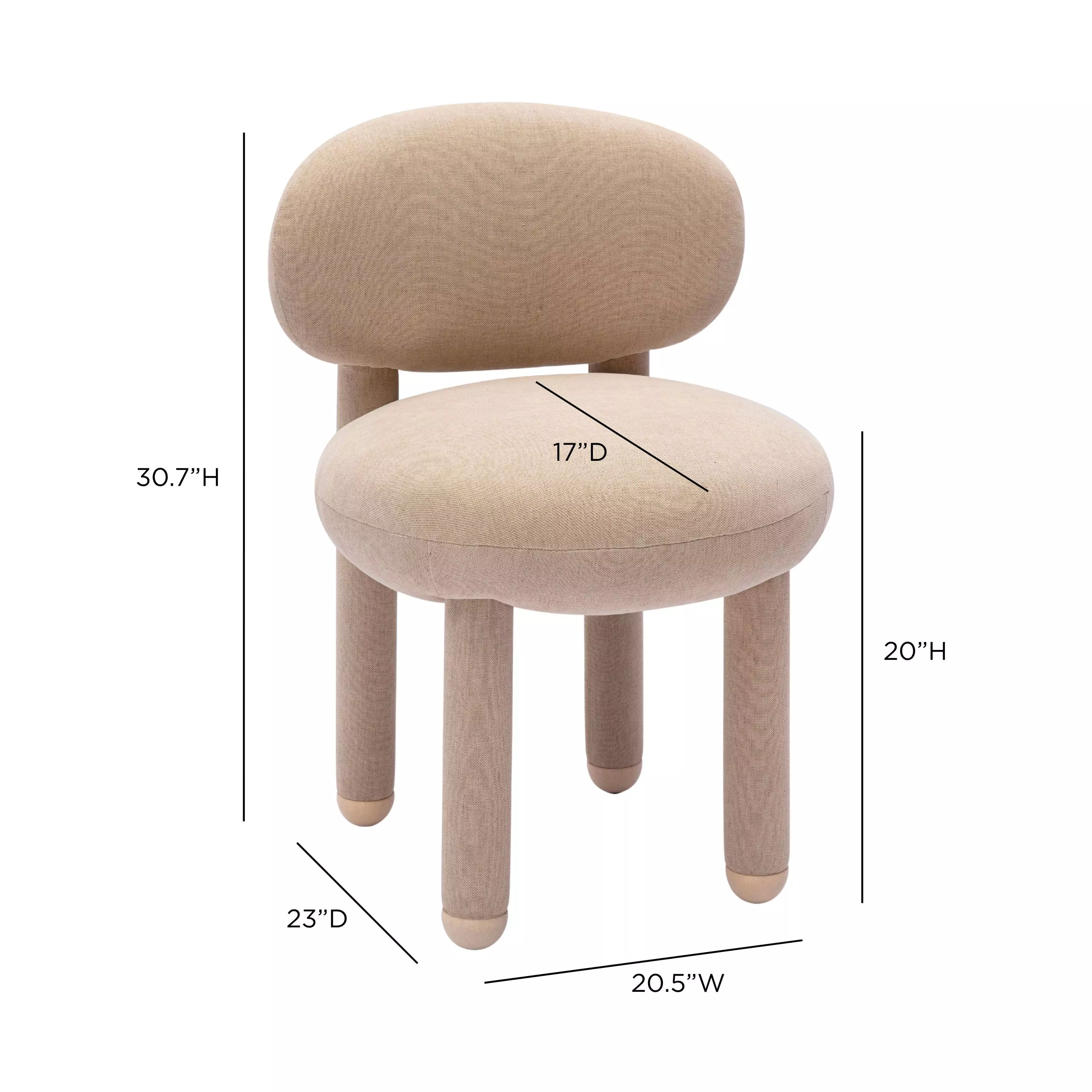 Manu Tan Performance Chenille Upholstered Dining Chair