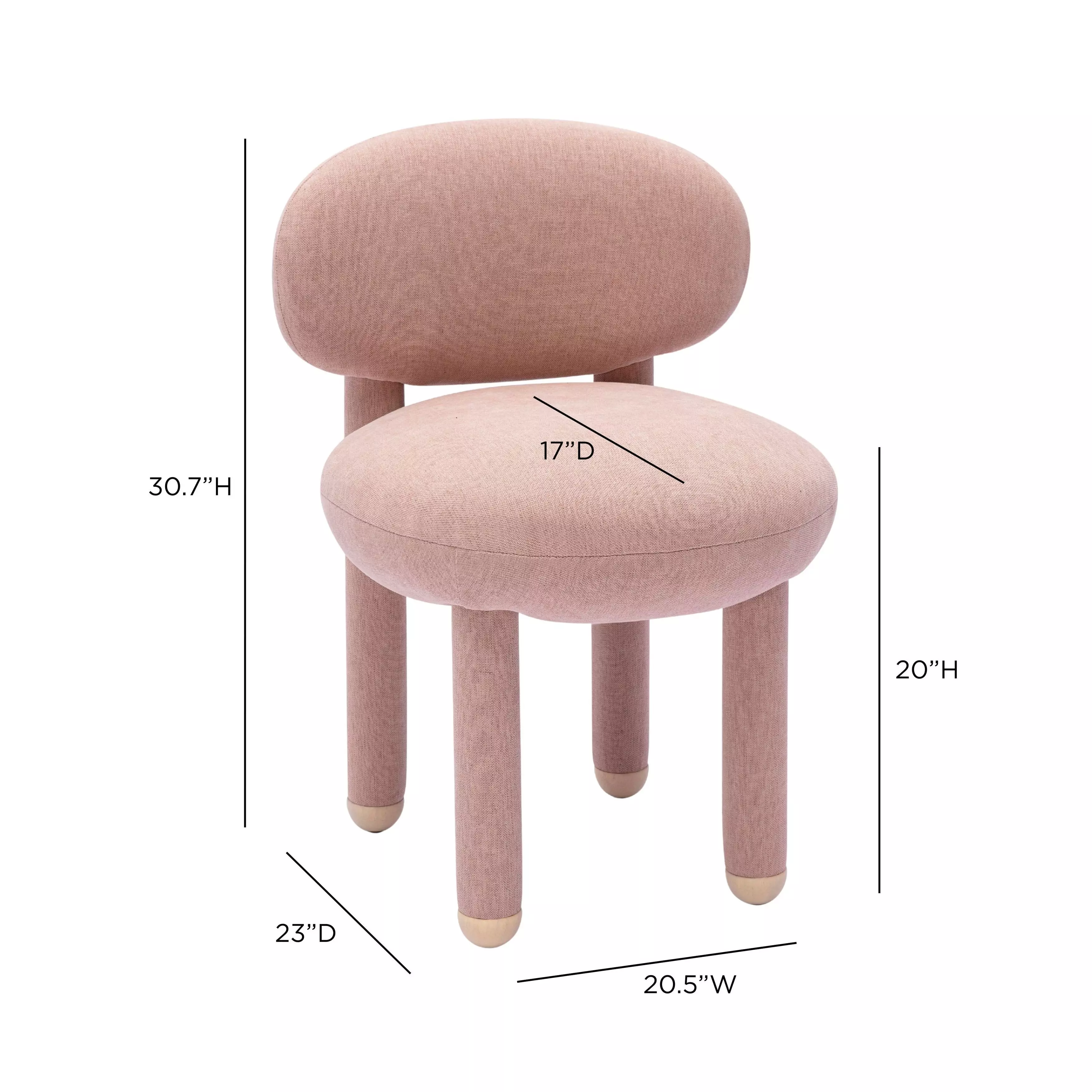 Manu Light Pink Performance Chenille Upholstered Dining Chair