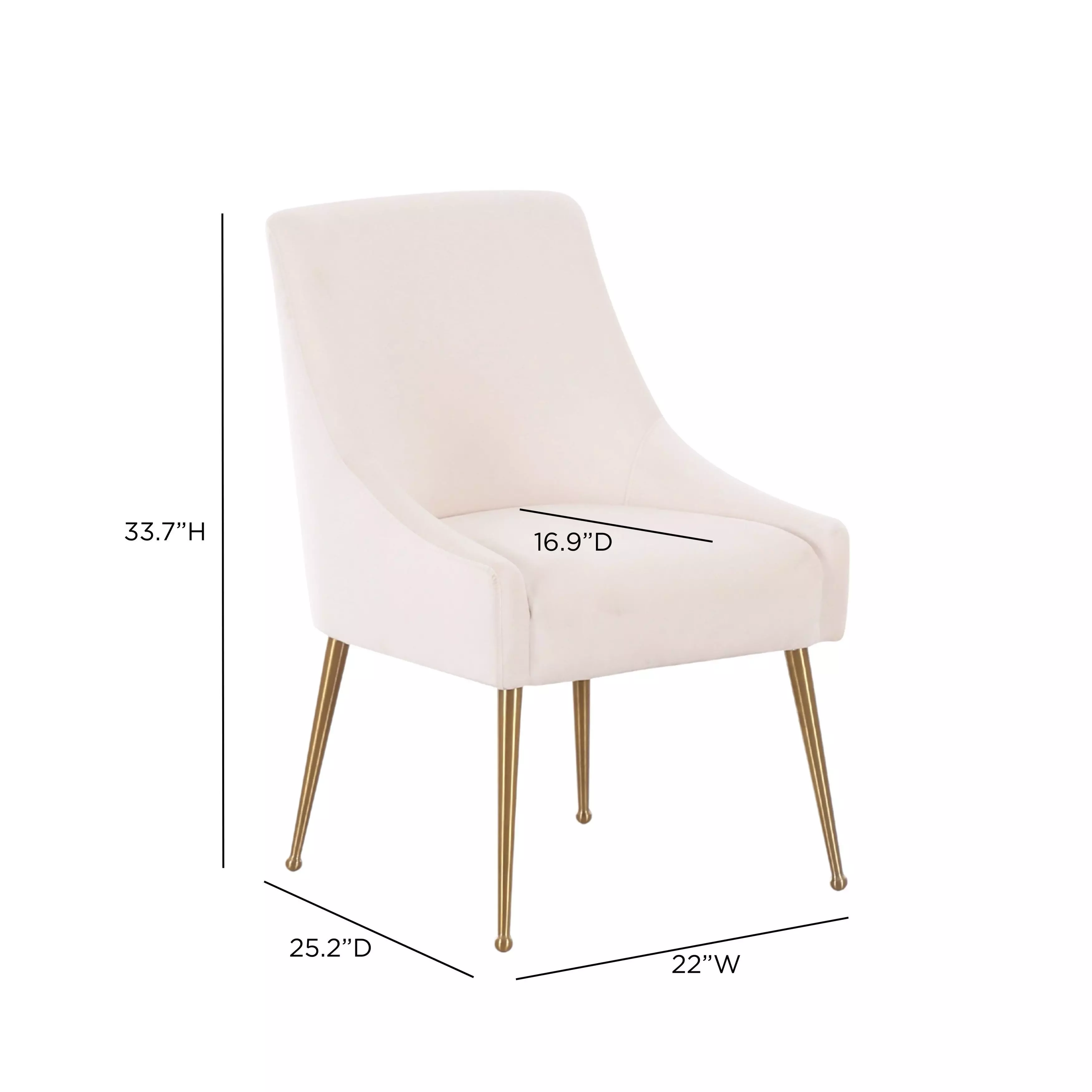 Beatrix Cream Performance Velvet Upholstered Dining Chair