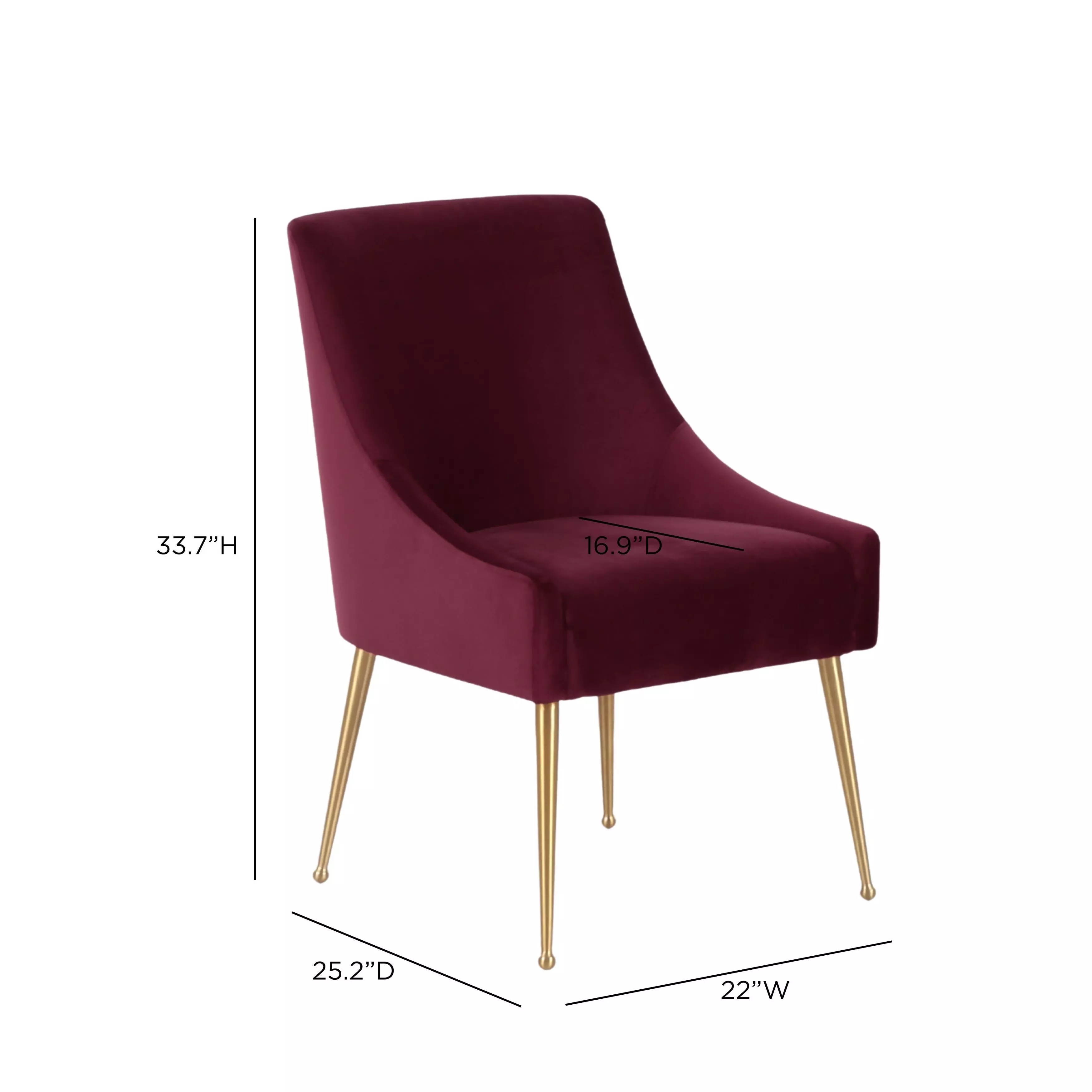 Beatrix Burgundy Performance Velvet Upholstered Dining Chair