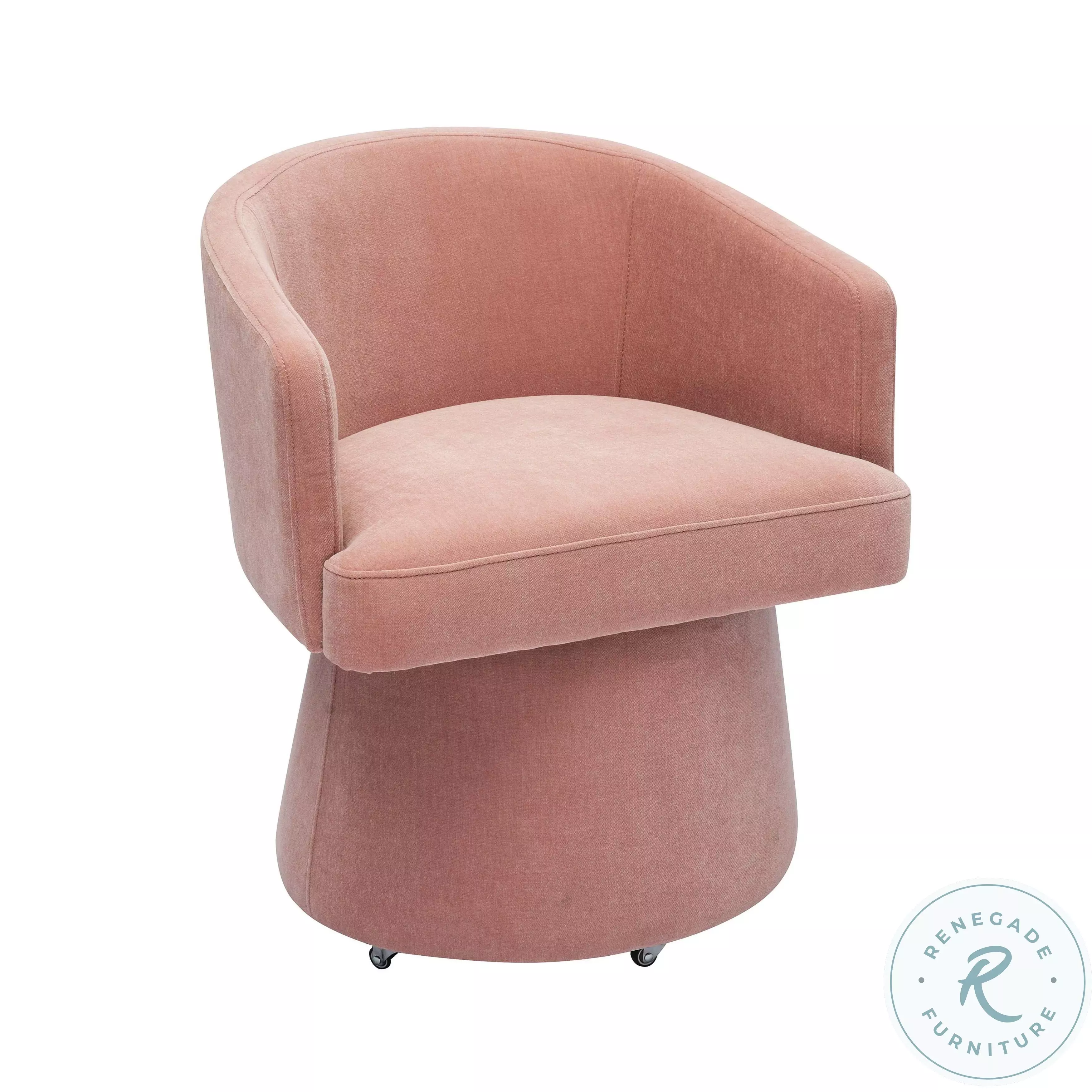 Kristen Pink Rolling Desk Chair From TOV | Coleman Furniture