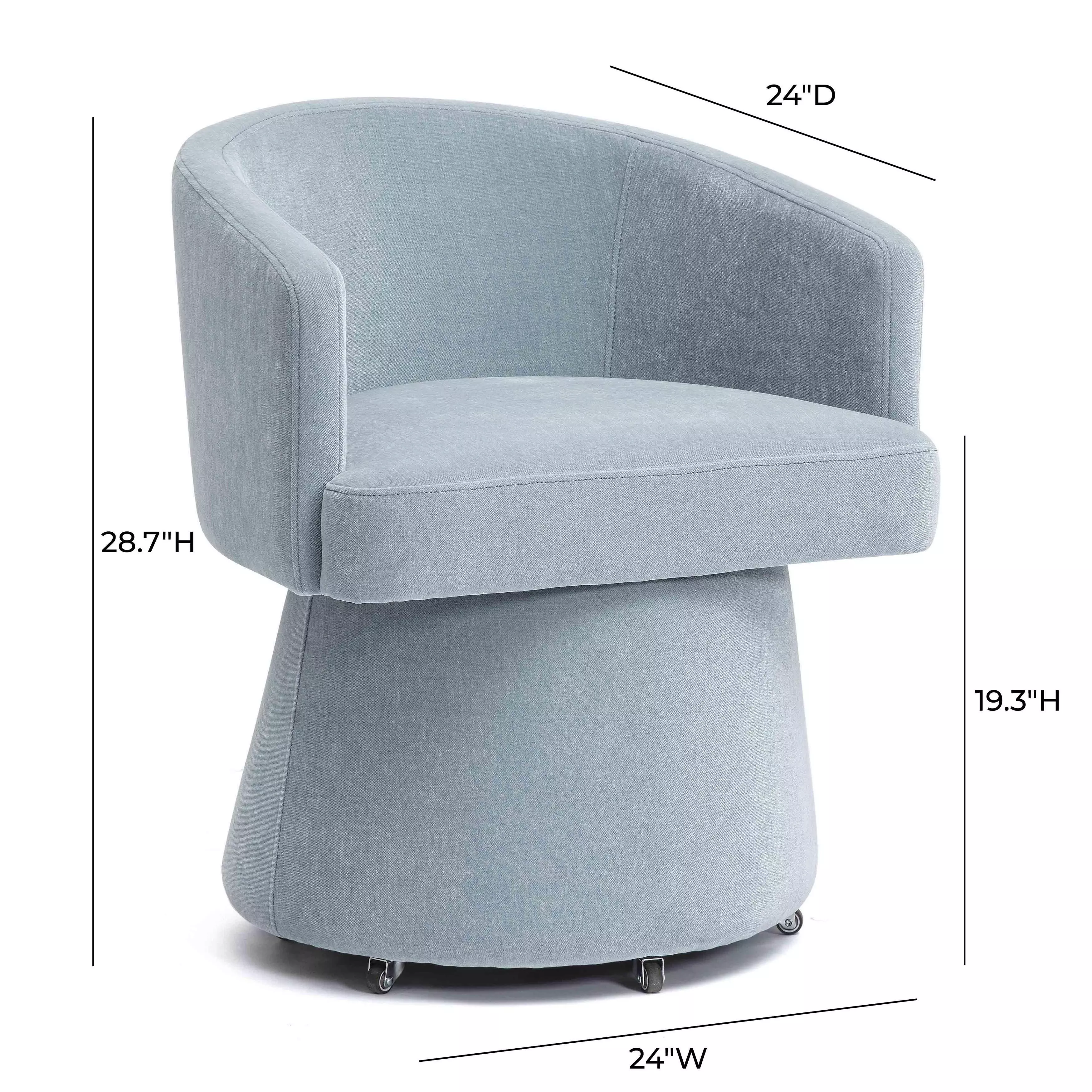Kristen Faded Blue Upcycled Rolling Desk Chair