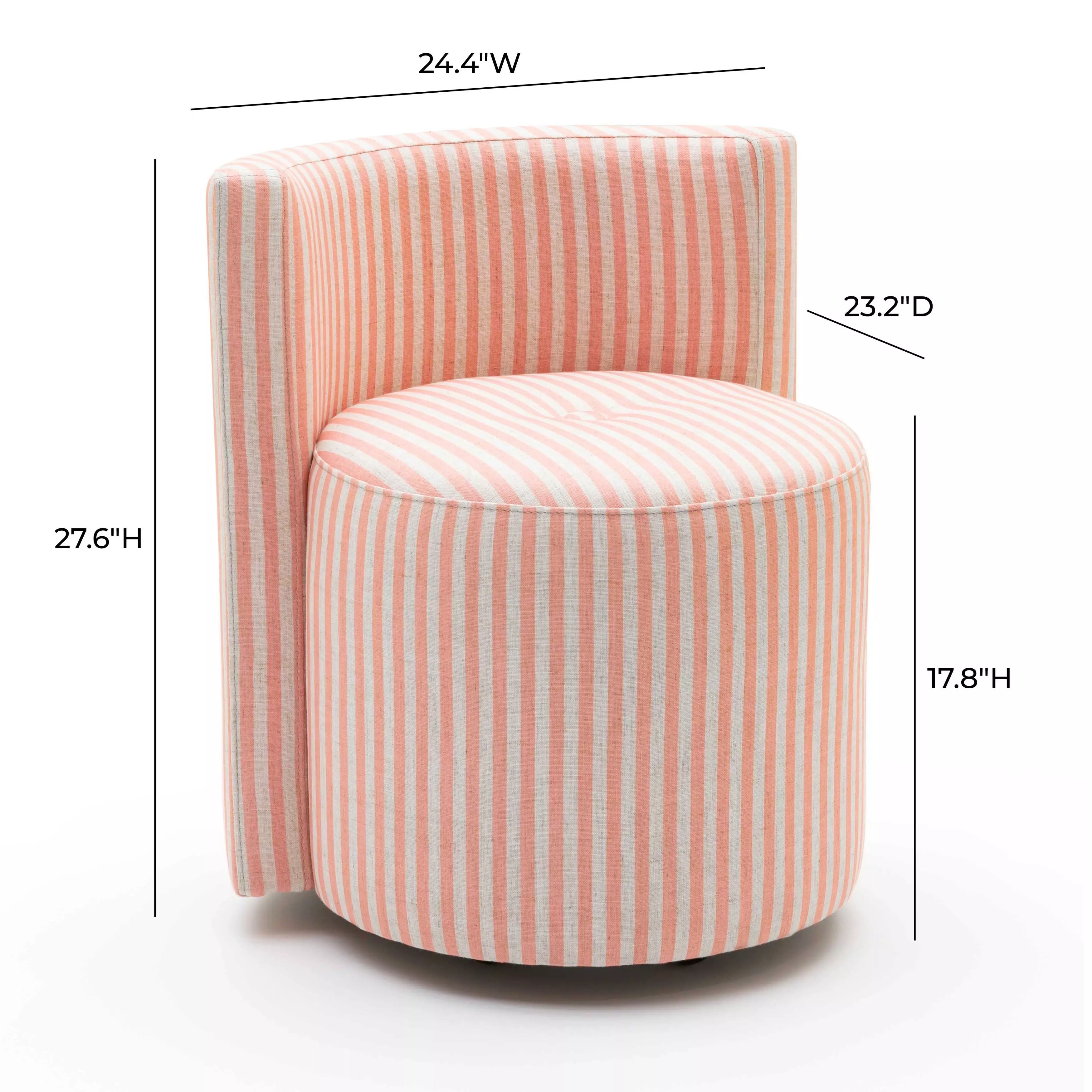 Alyssa Pink and White Performance Fabric Upholstered Desk Chair