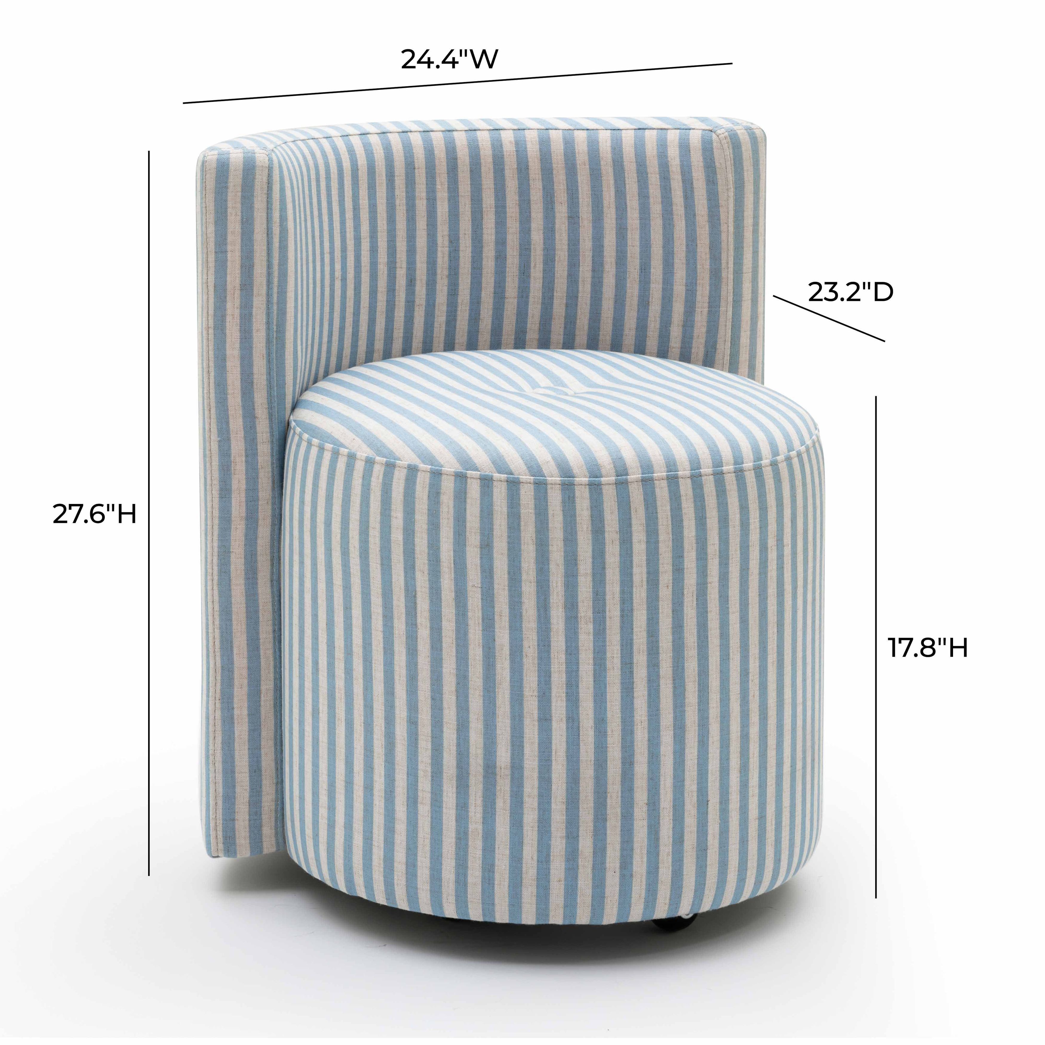 Alyssa Blue and White Performance Fabric Upholstered Desk Chair