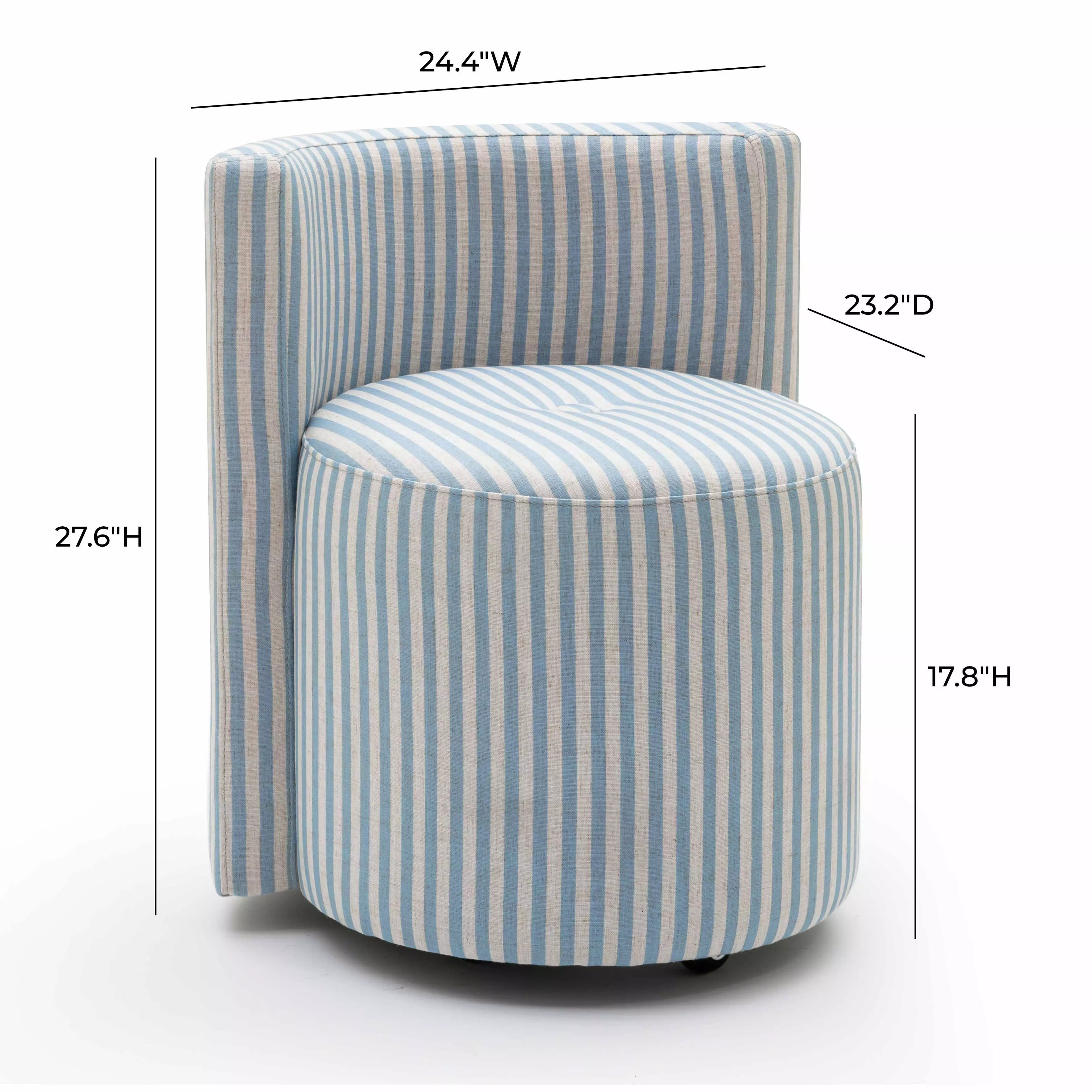 Alyssa Blue and White Performance Fabric Upholstered Desk Chair