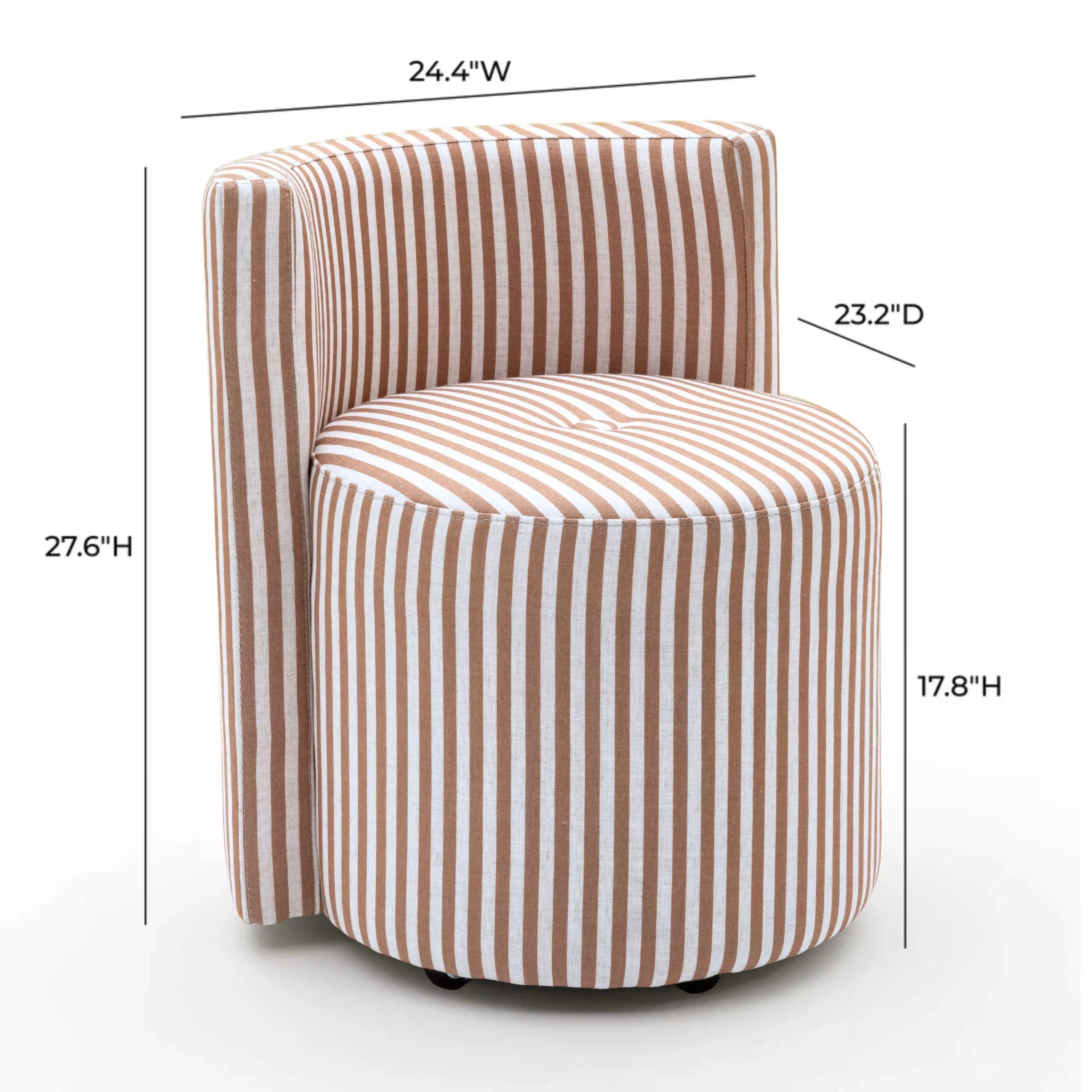 Alyssa Brown and White Performance Fabric Upholstered Desk Chair