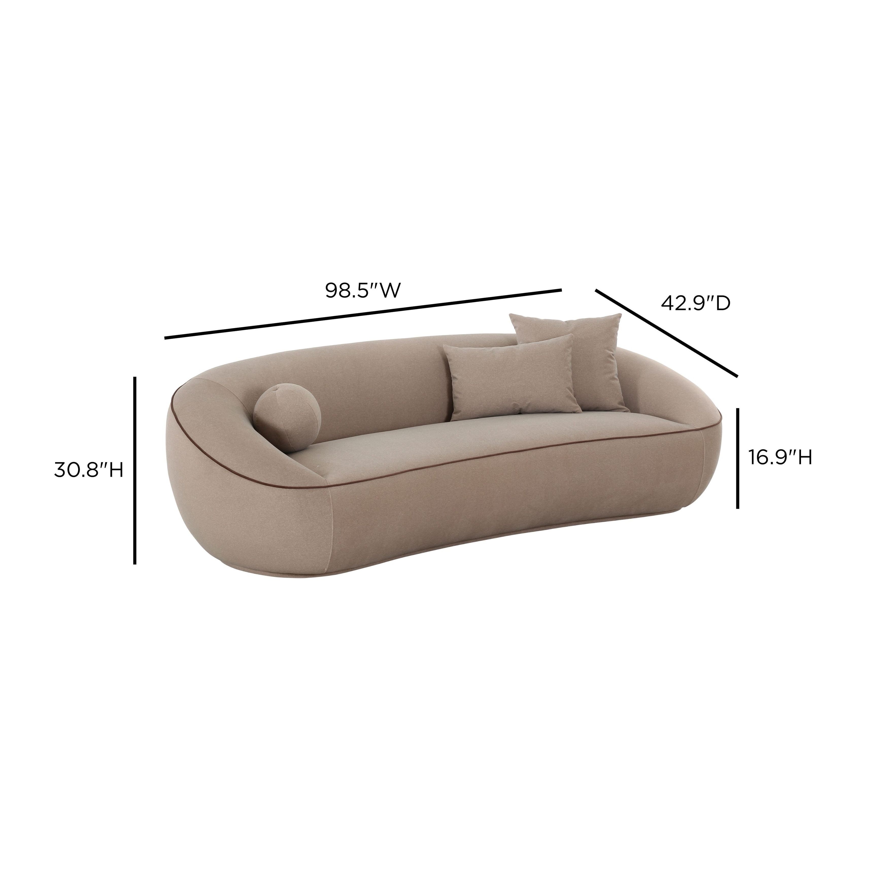 Jenny Taupe Performance Fabric 99" Sofa