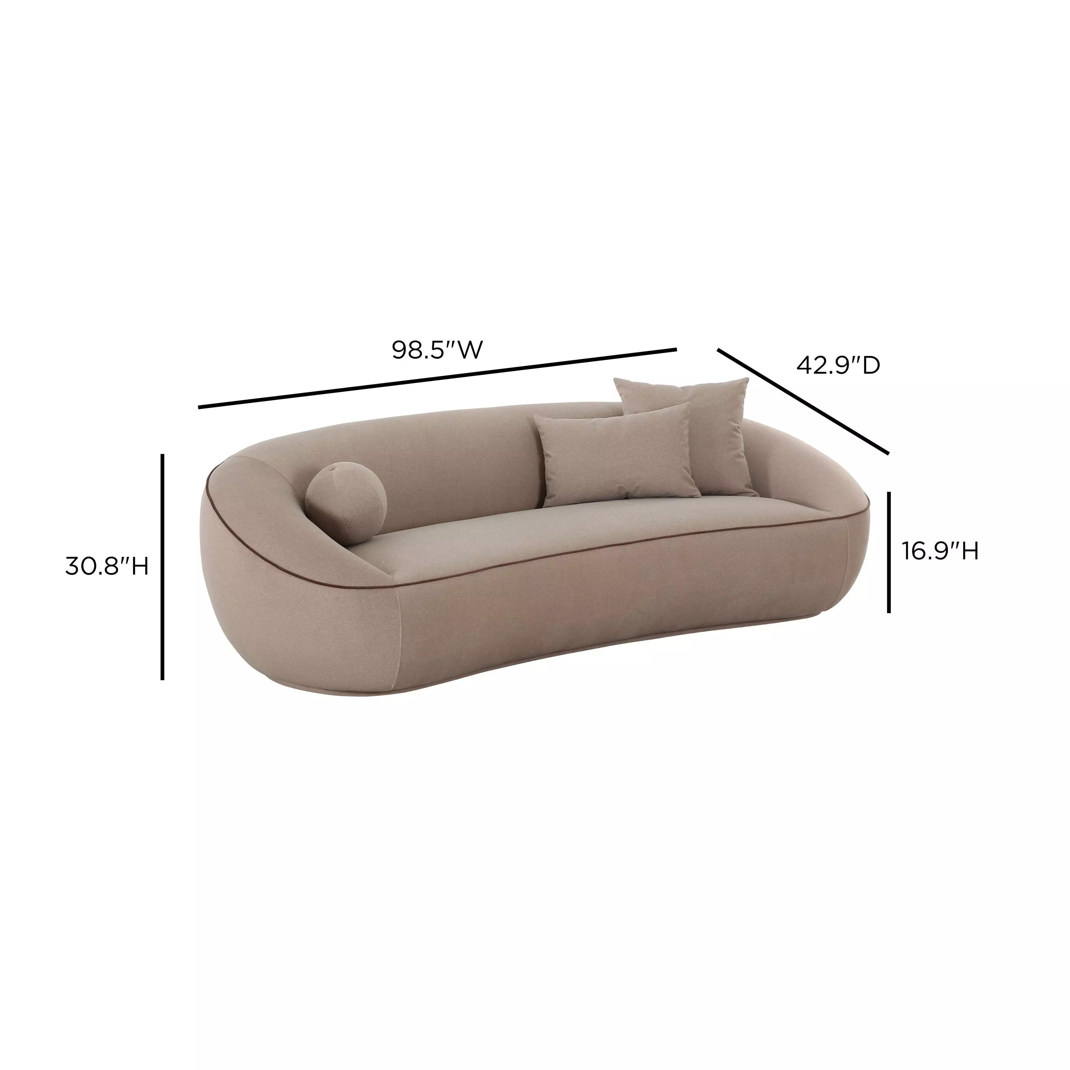 Jenny Taupe Performance Fabric 99" Sofa