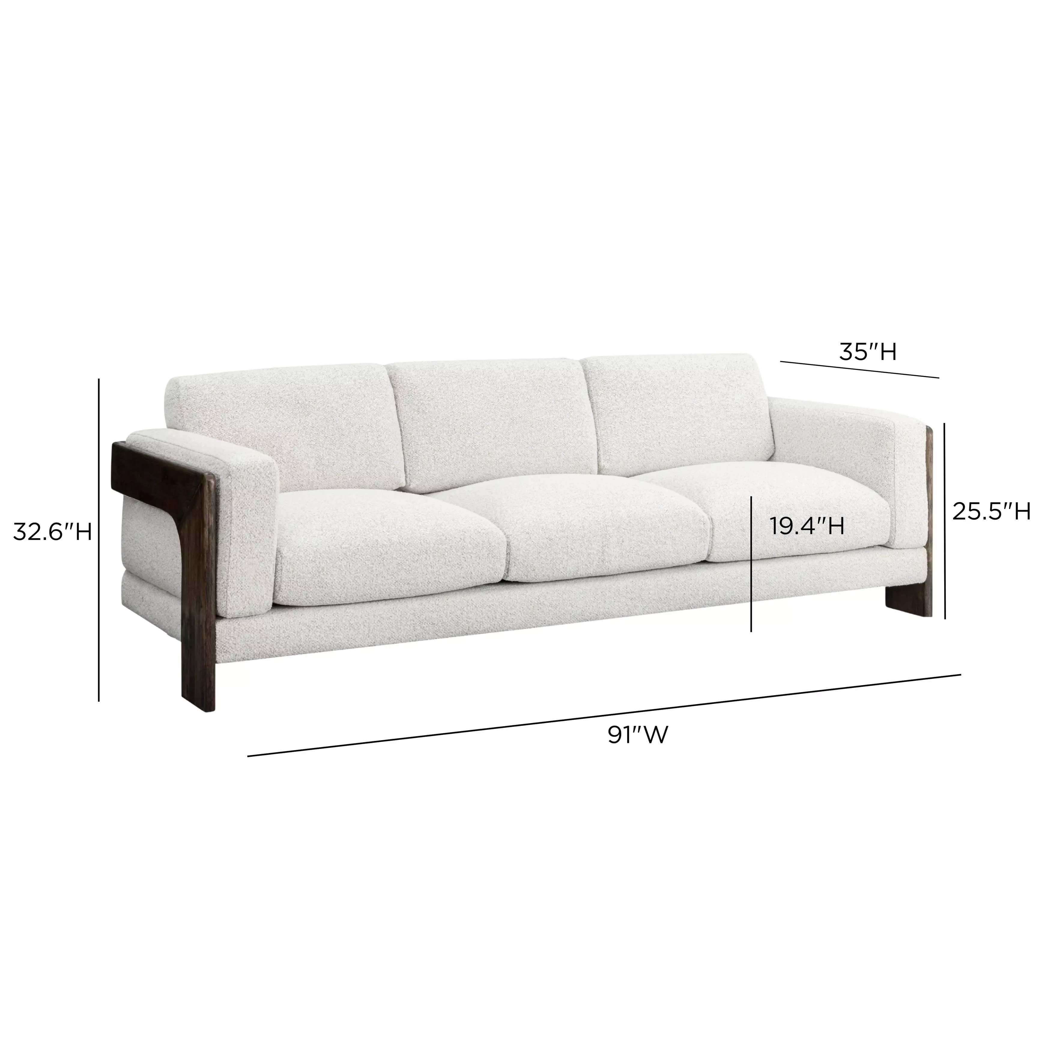 Elyn Cream 91" Sofa