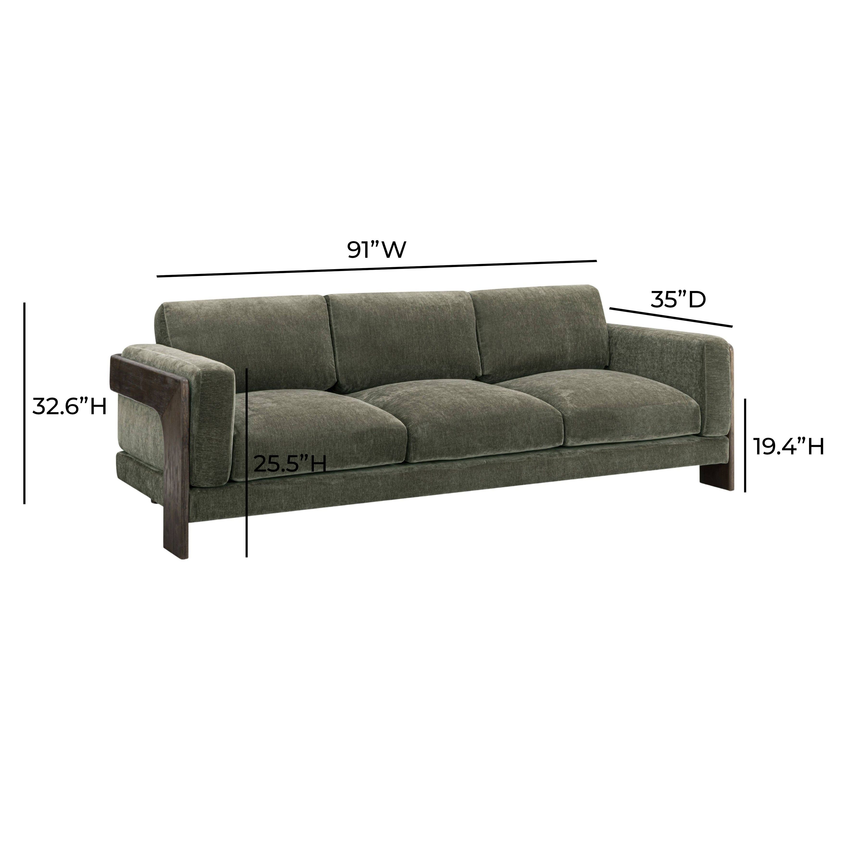 Elyn Olive Green 91" Sofa