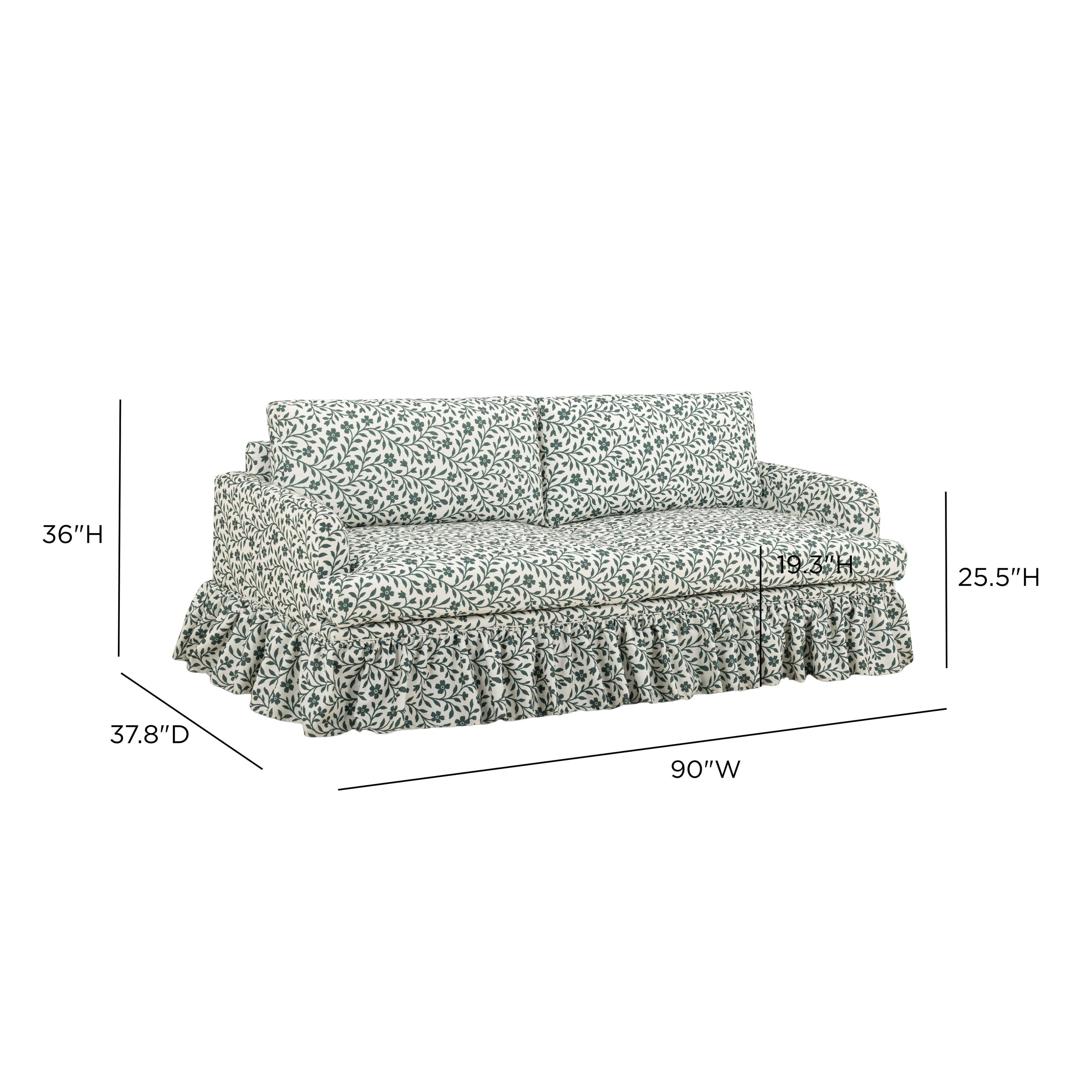 Gertrude Gray and White 90" Sofa