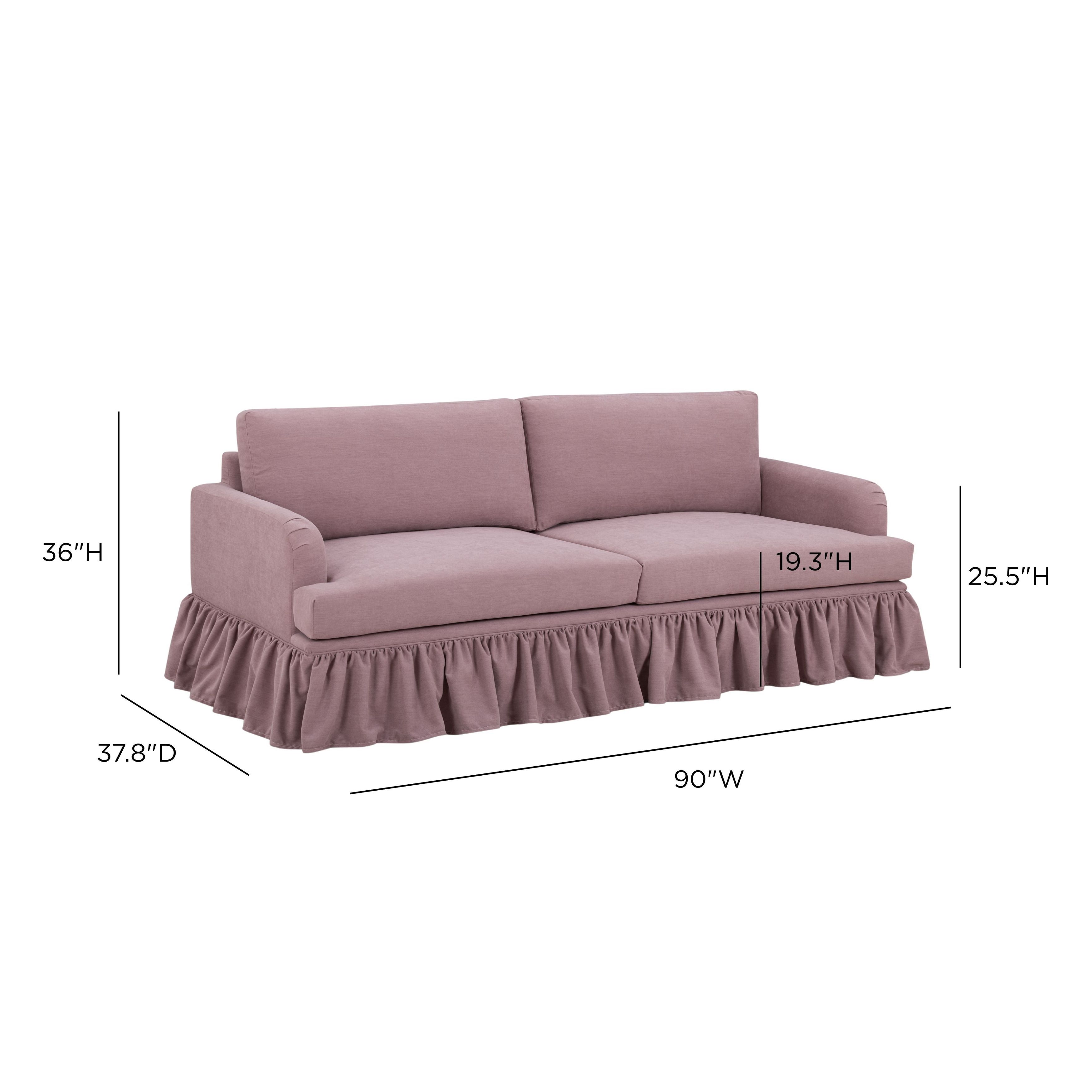 Gertrude Mauve Performance Fabric 90" Sofa