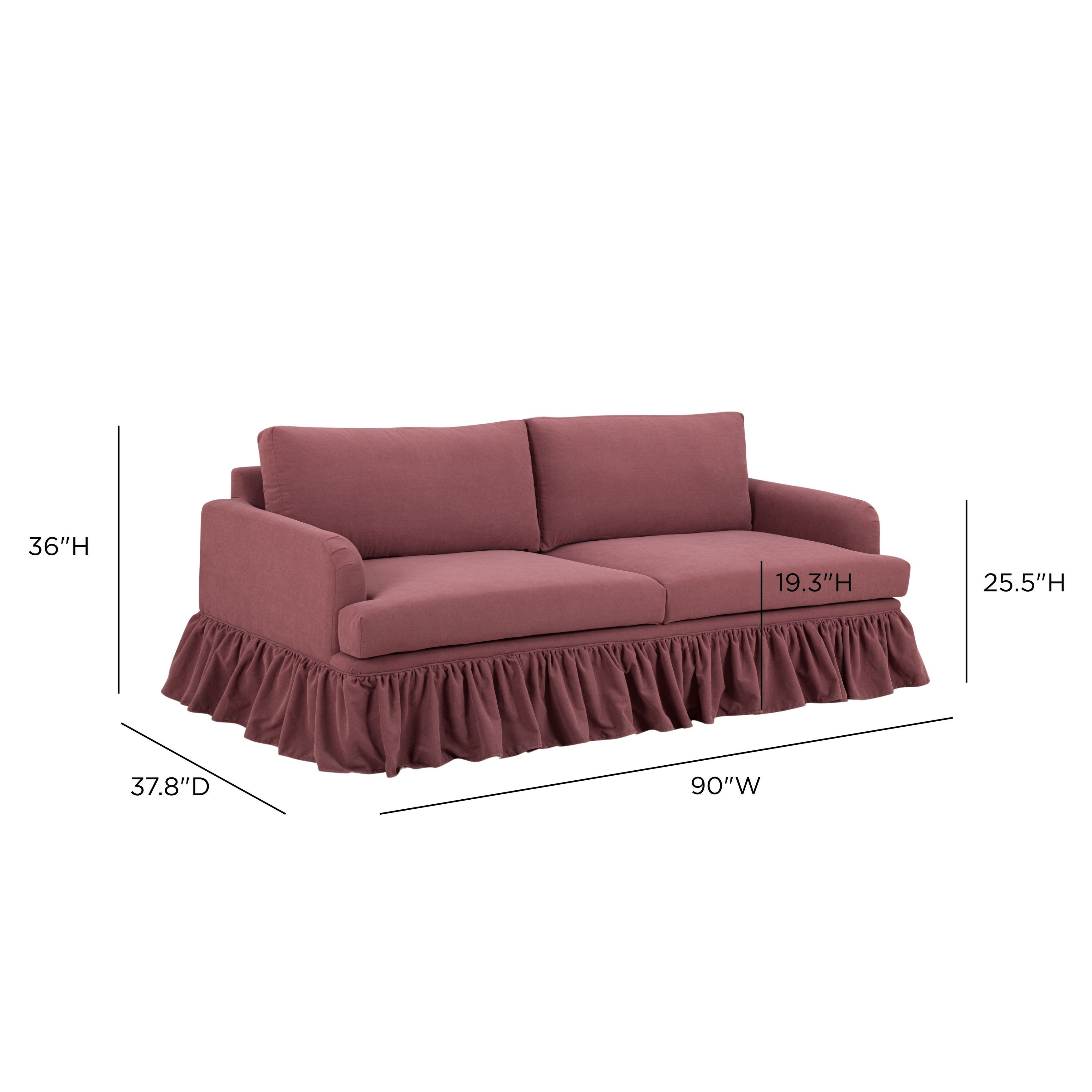 Gertrude Plum Performance Fabric 90" Sofa