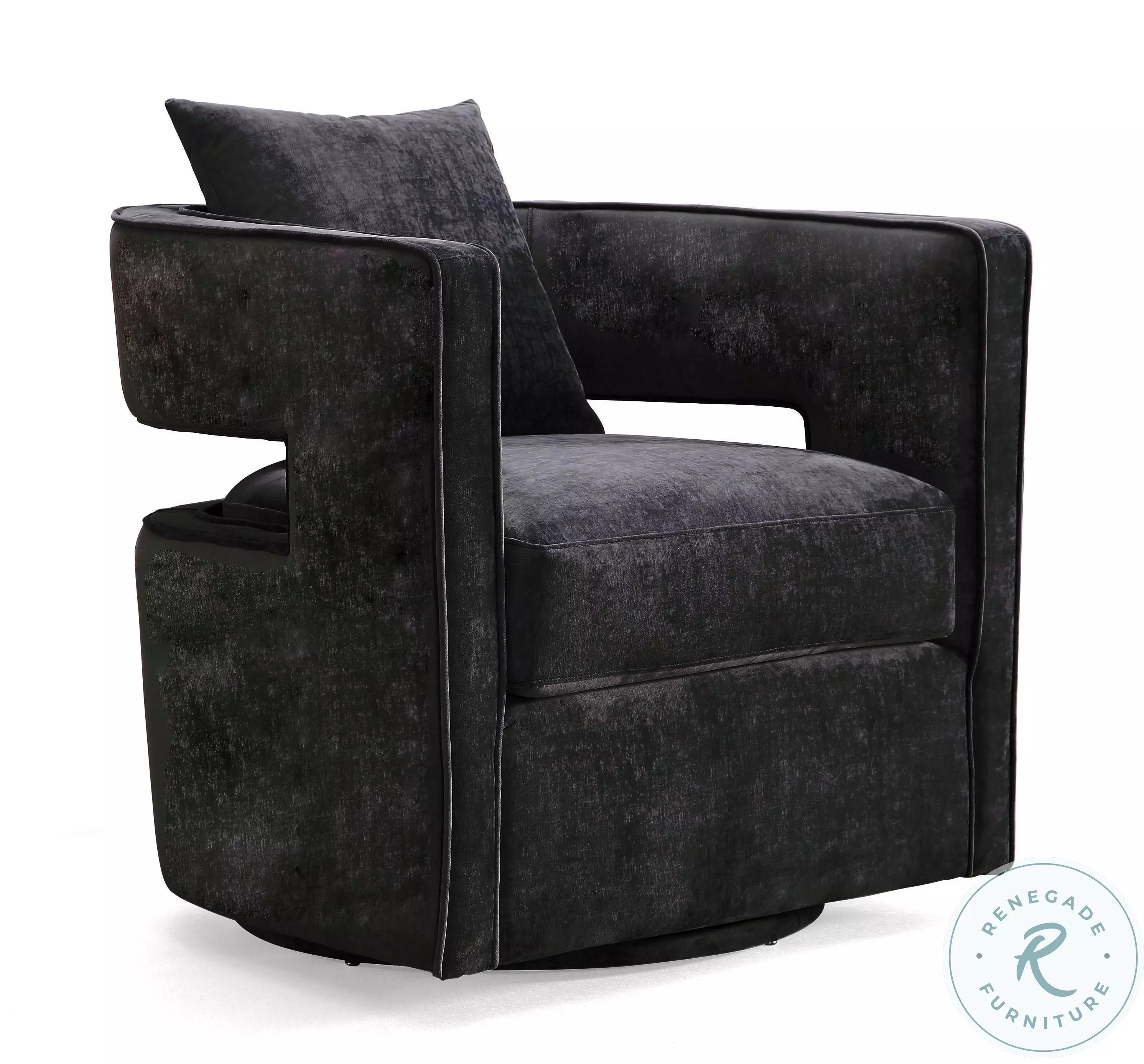 Kennedy Black Swivel Chair from TOV Coleman Furniture