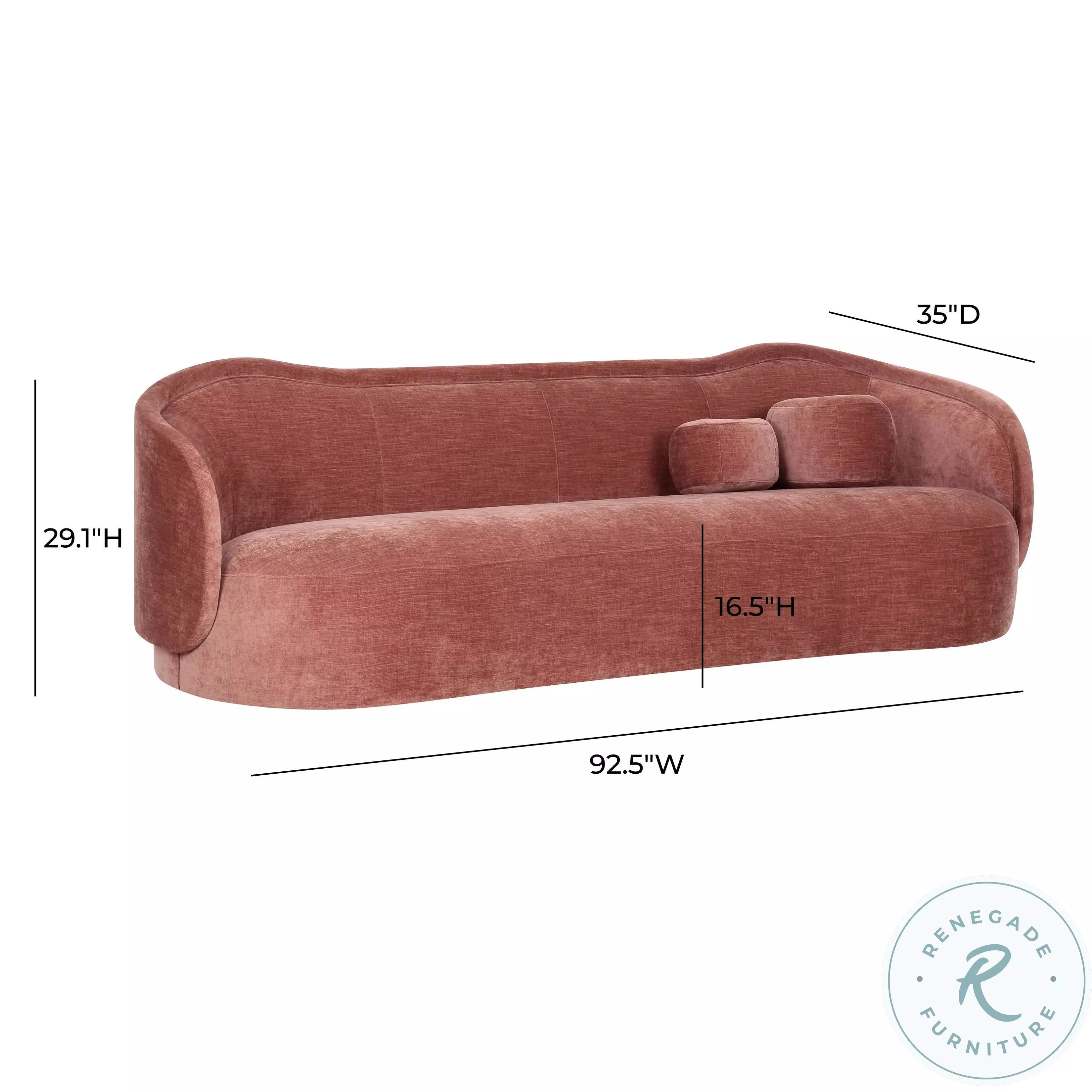 Circe Mauve Textured Velvet Sofa