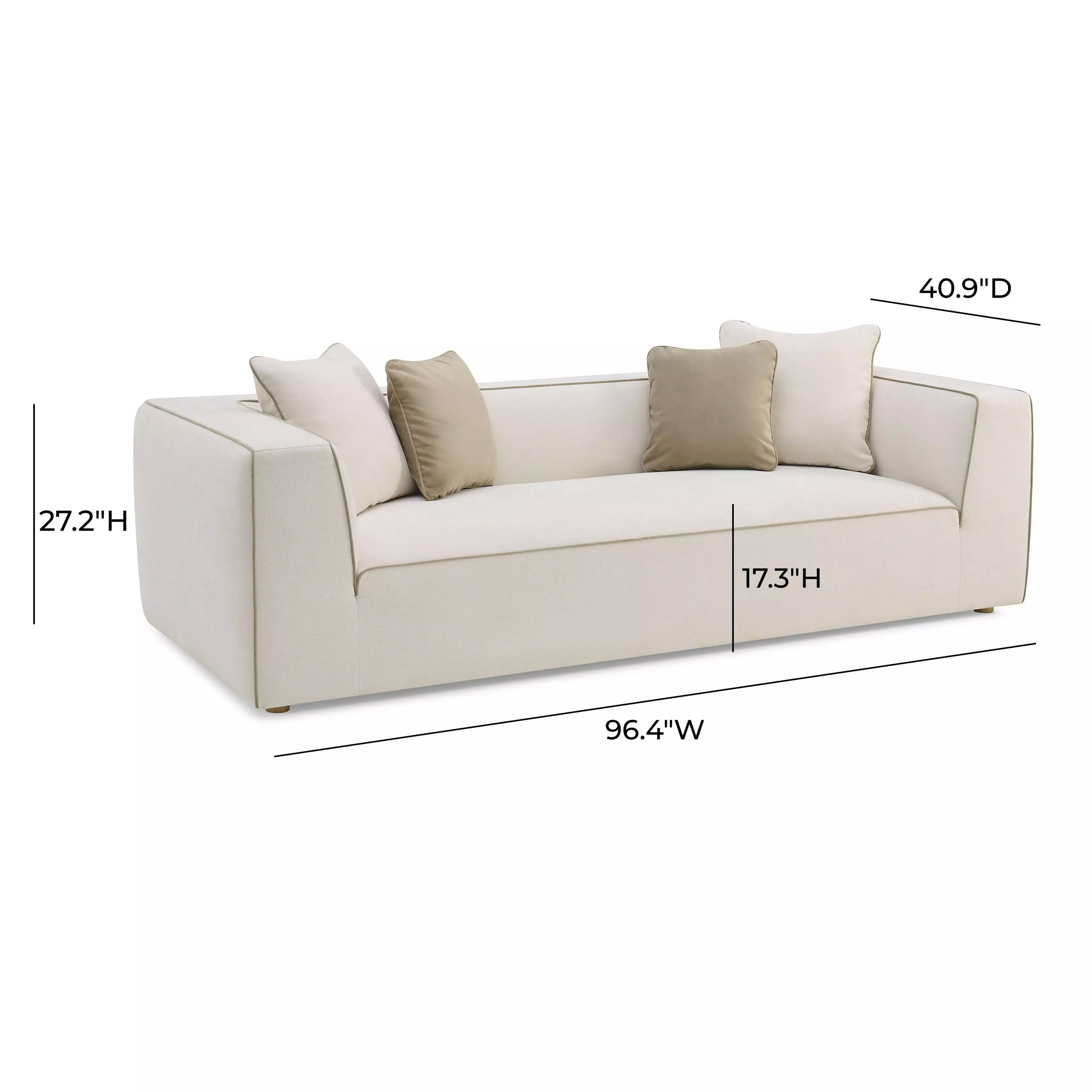 Tristine Cream 96" Sofa