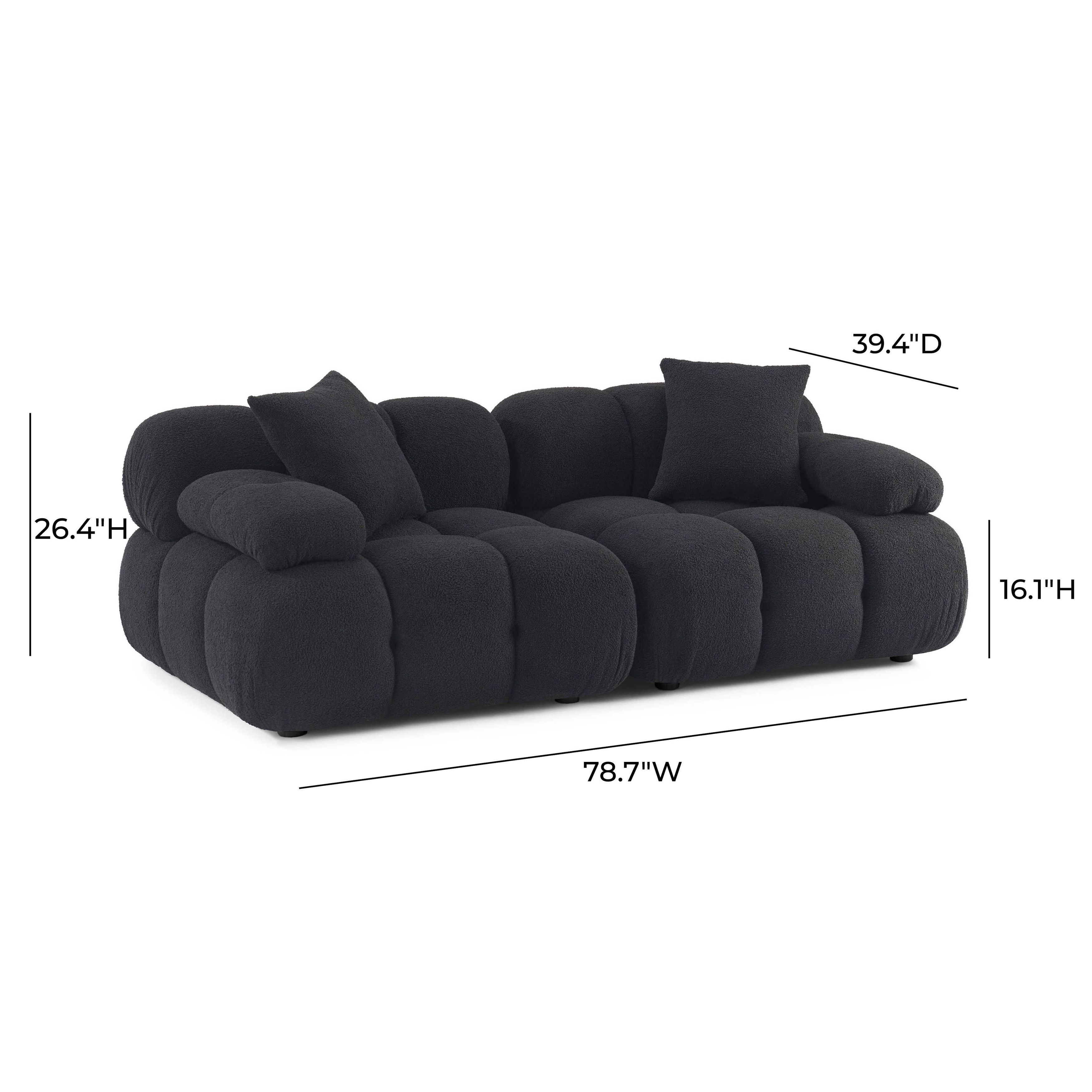 Calliope Black Modular 79" Loveseat