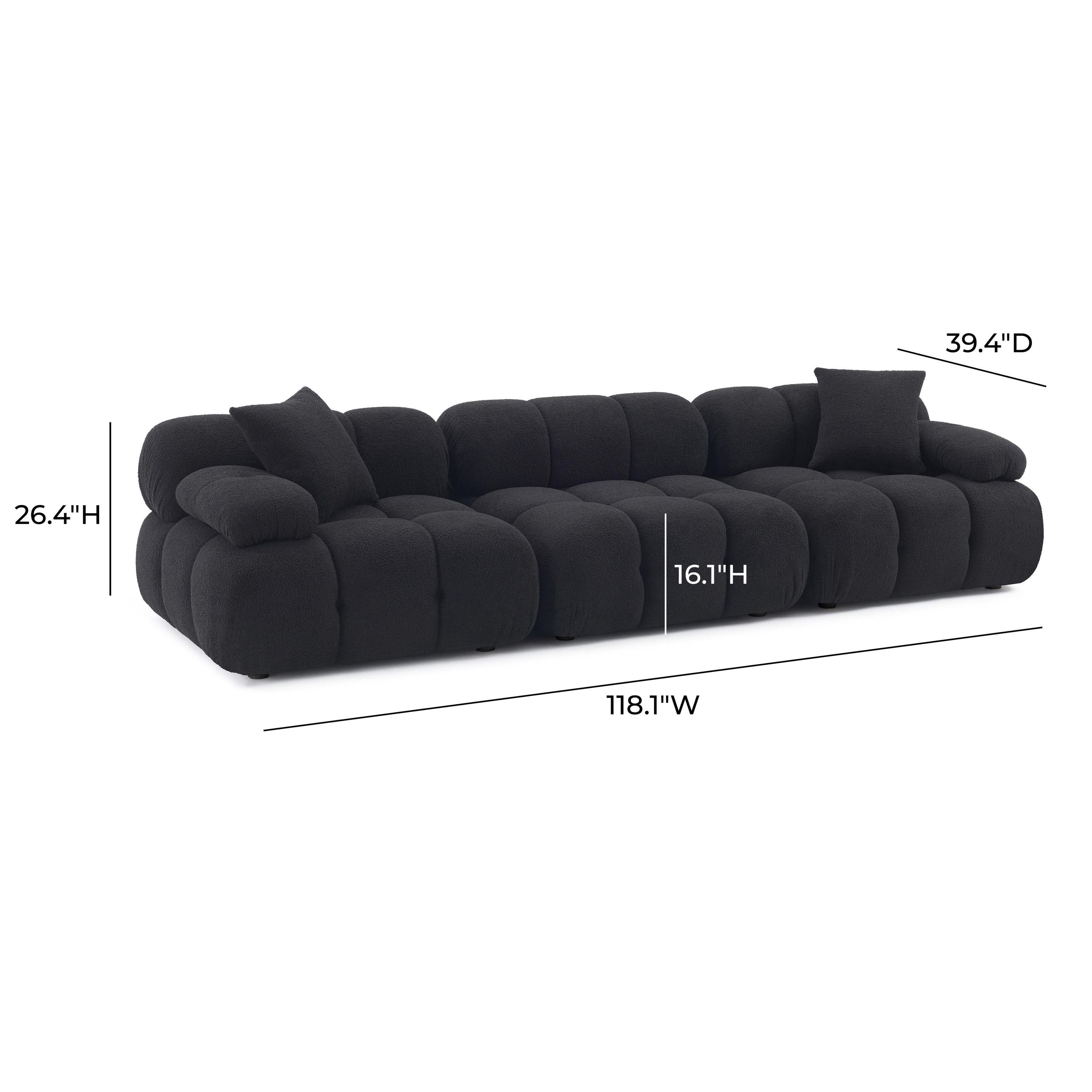 Calliope Black Modular 118" Sofa