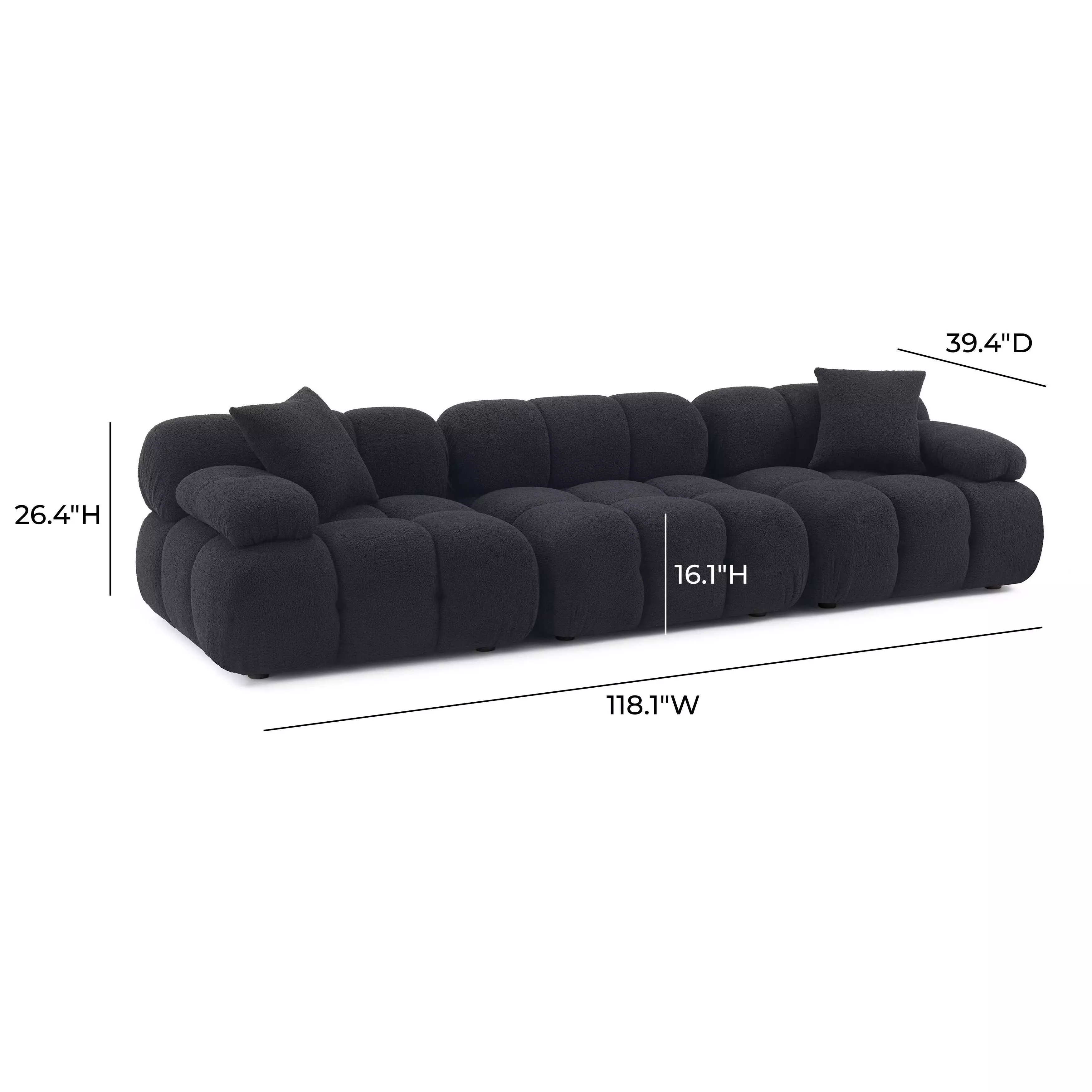 Calliope Black Modular 118" Sofa