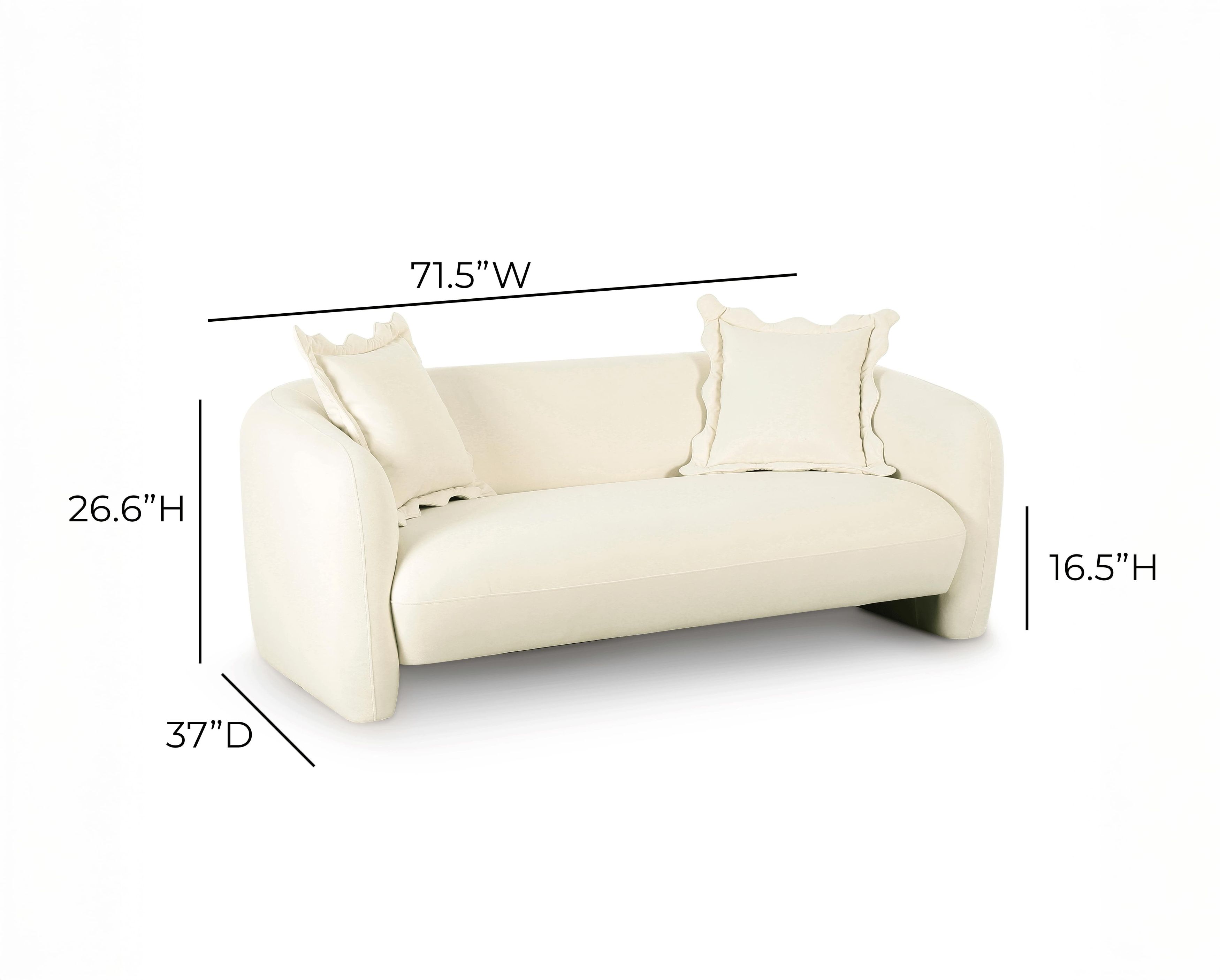 Lou Cream Performance Fabric 72" Sofa