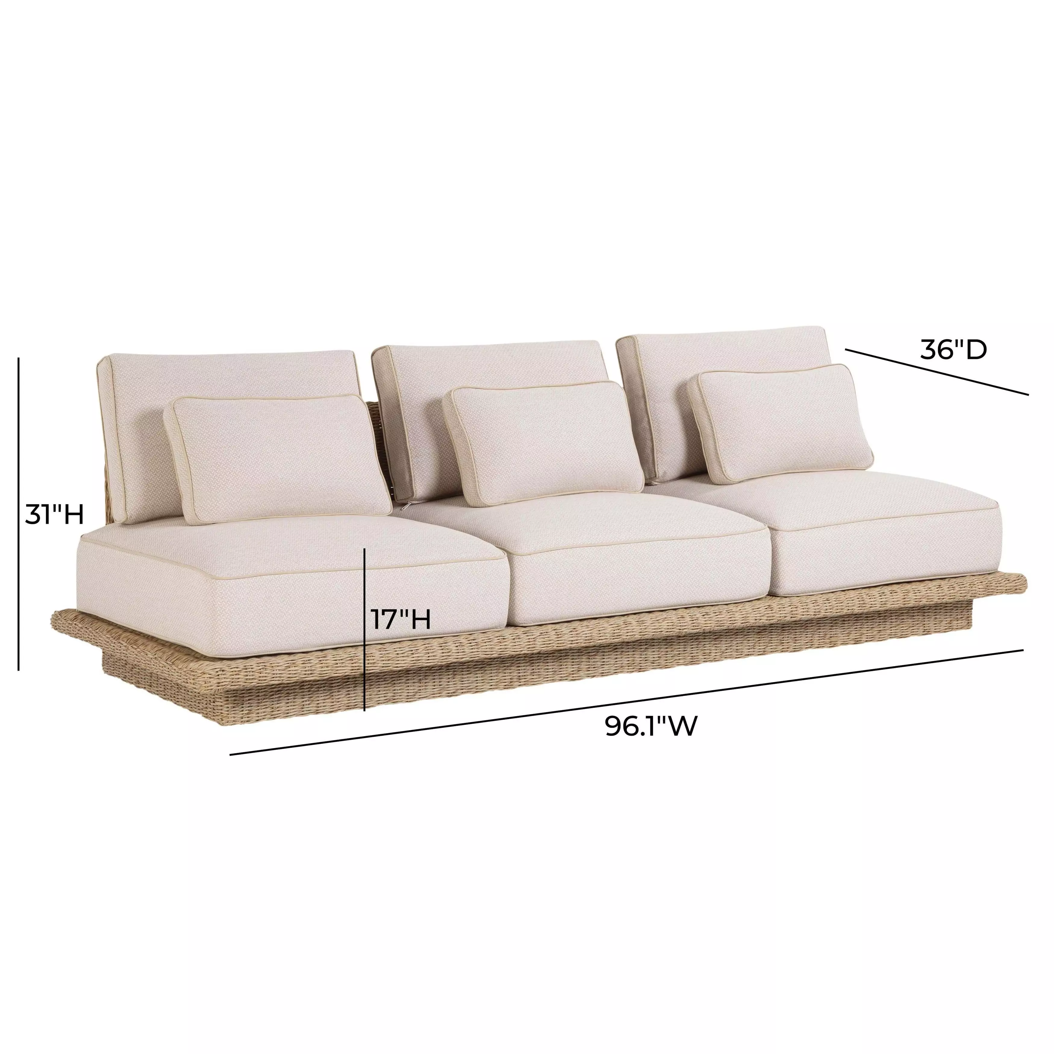 Mora Cream Outdoor 96" Sofa