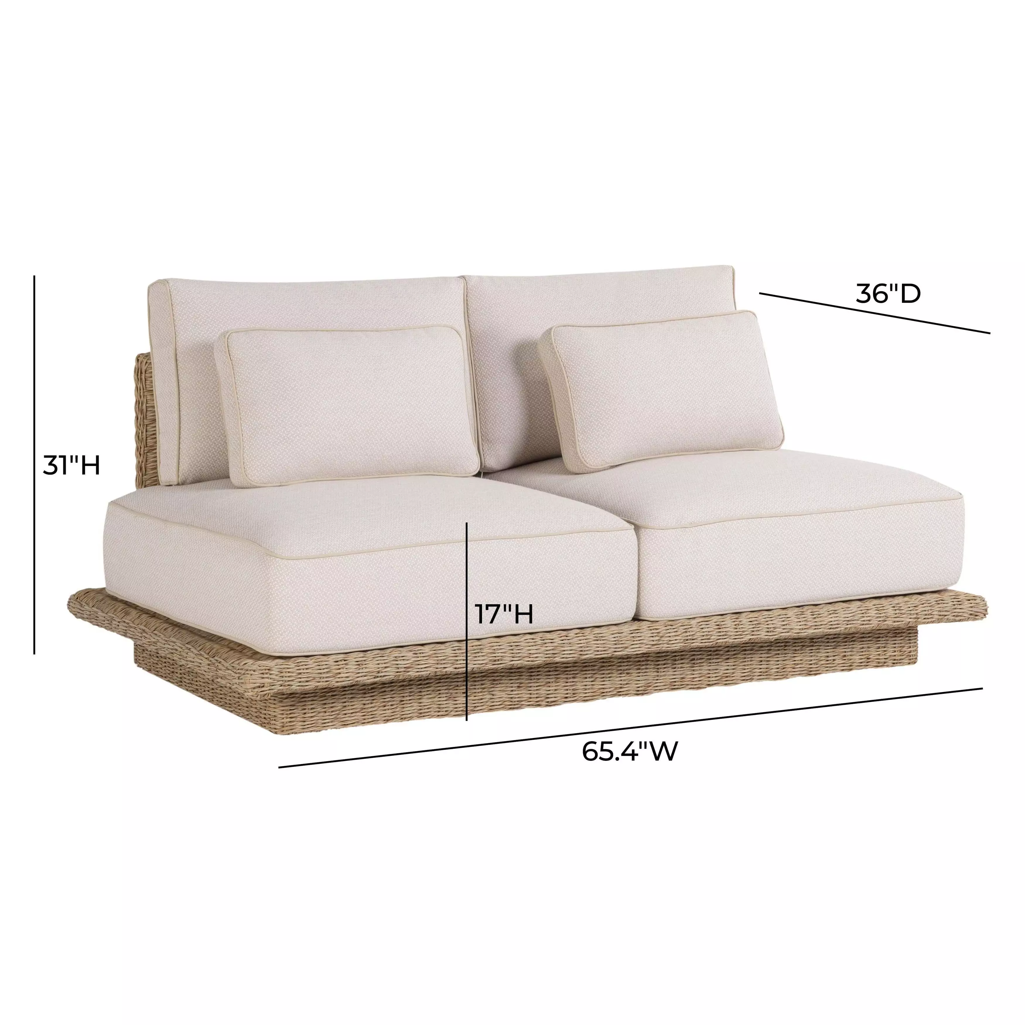 Mora Cream Outdoor 65" Sofa