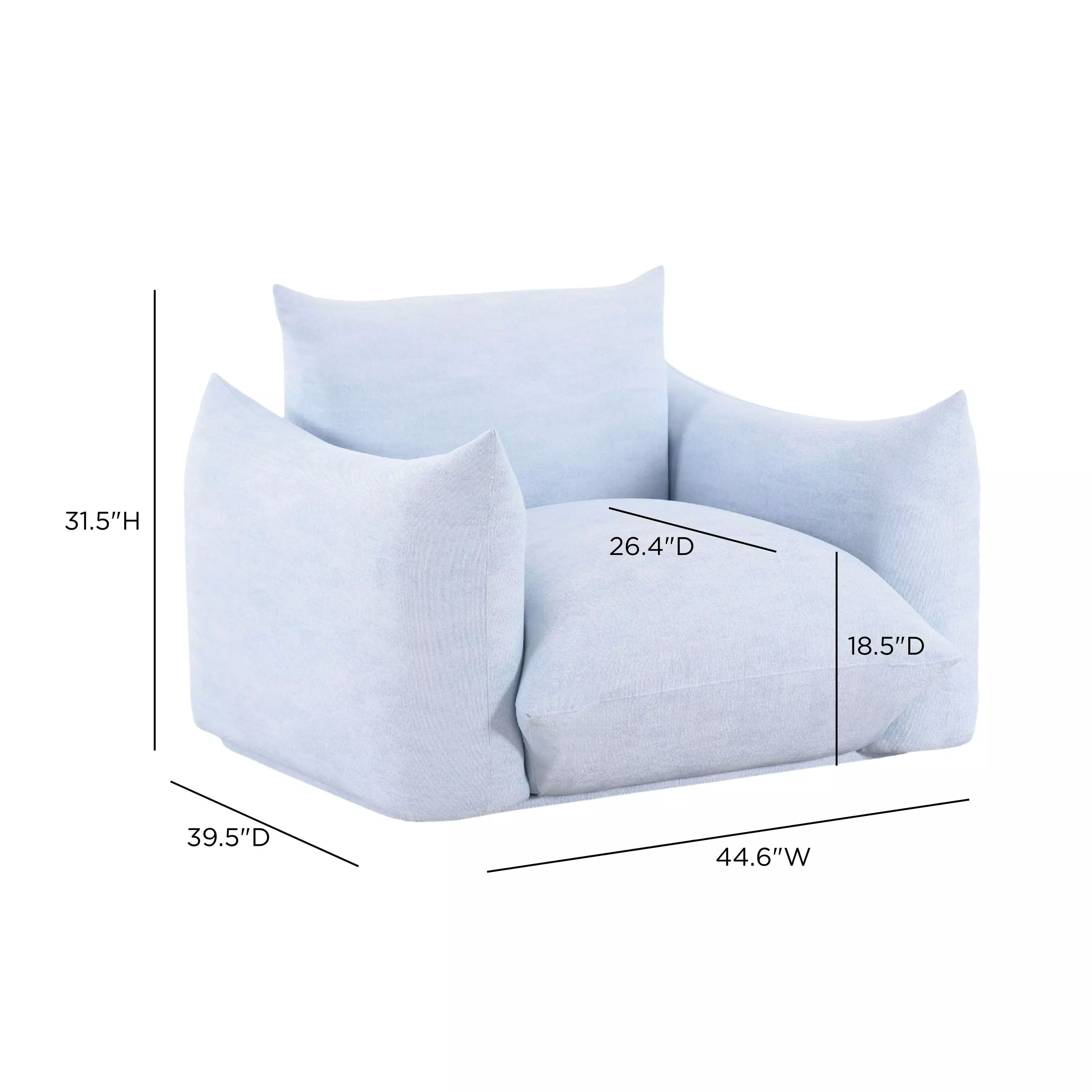 Saint Tropez Light Blue Performance Boucle Outdoor Arm Chair