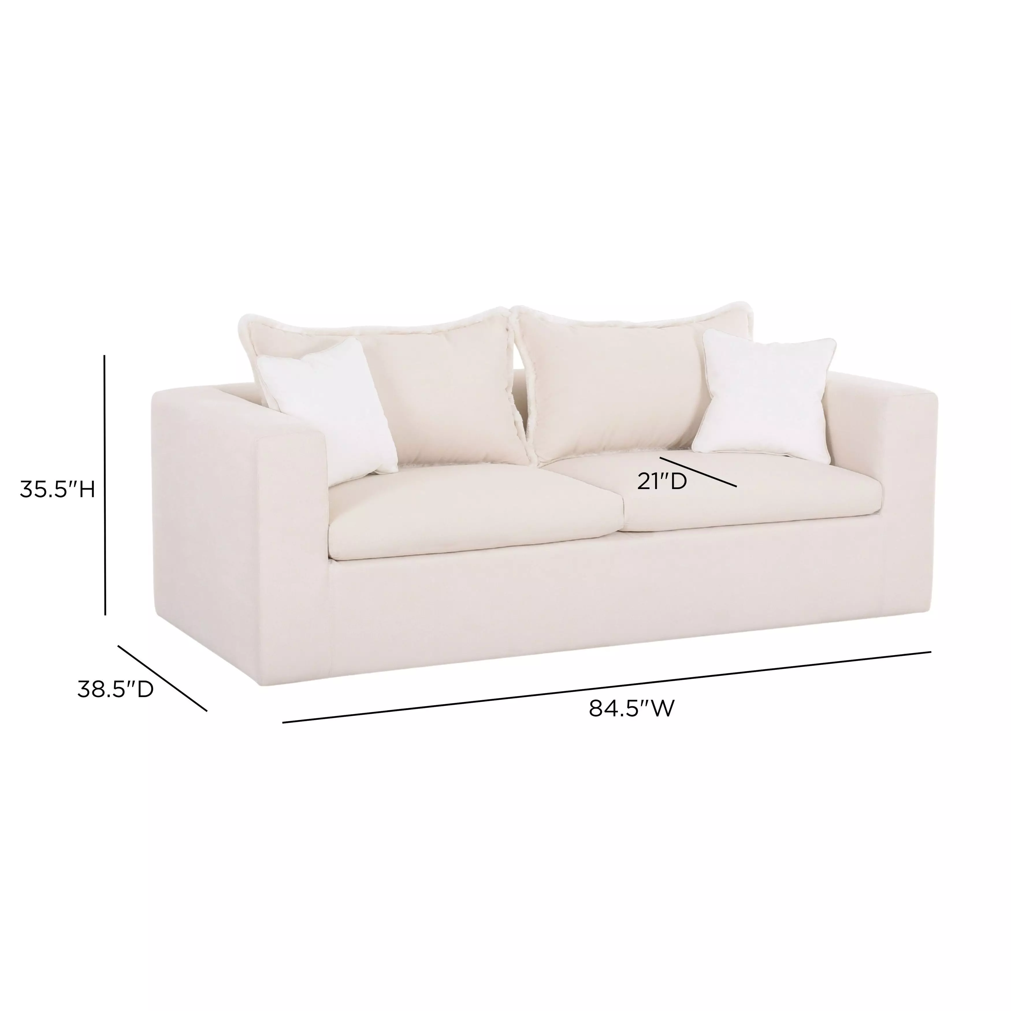 Salty Cream Performance Boucle Outdoor 85" Sofa